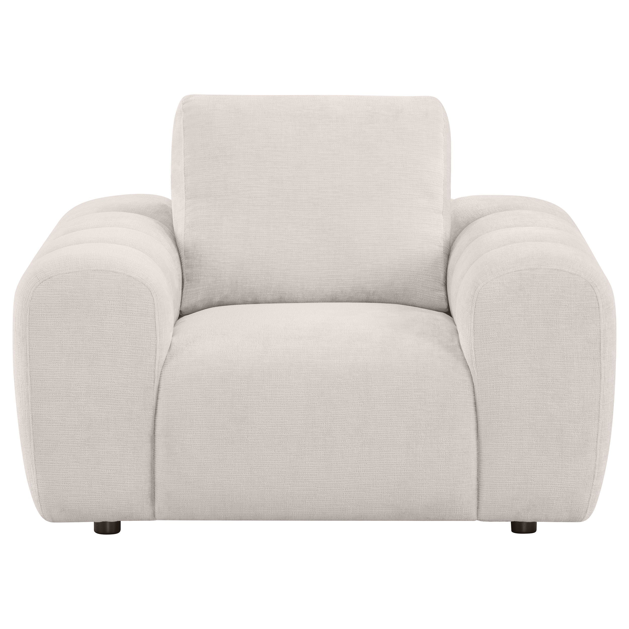 Burnett Chenille Upholstered Accent Chair Ivory-