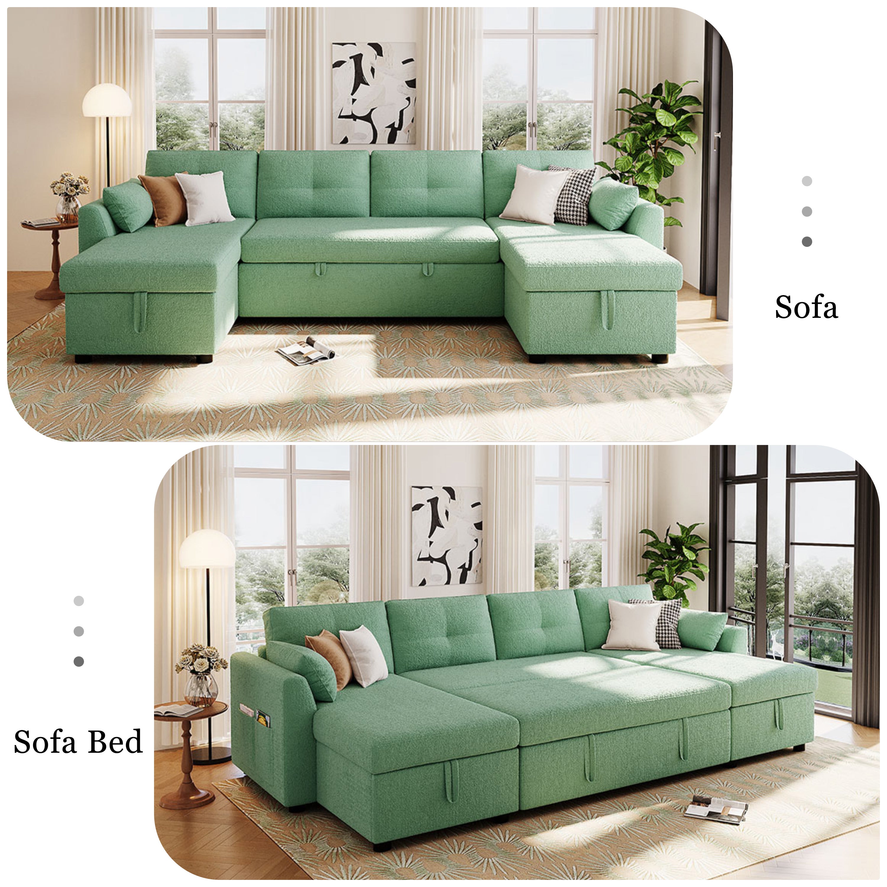 Modern Sectional Sofa U-shaped Sleeper Sofa