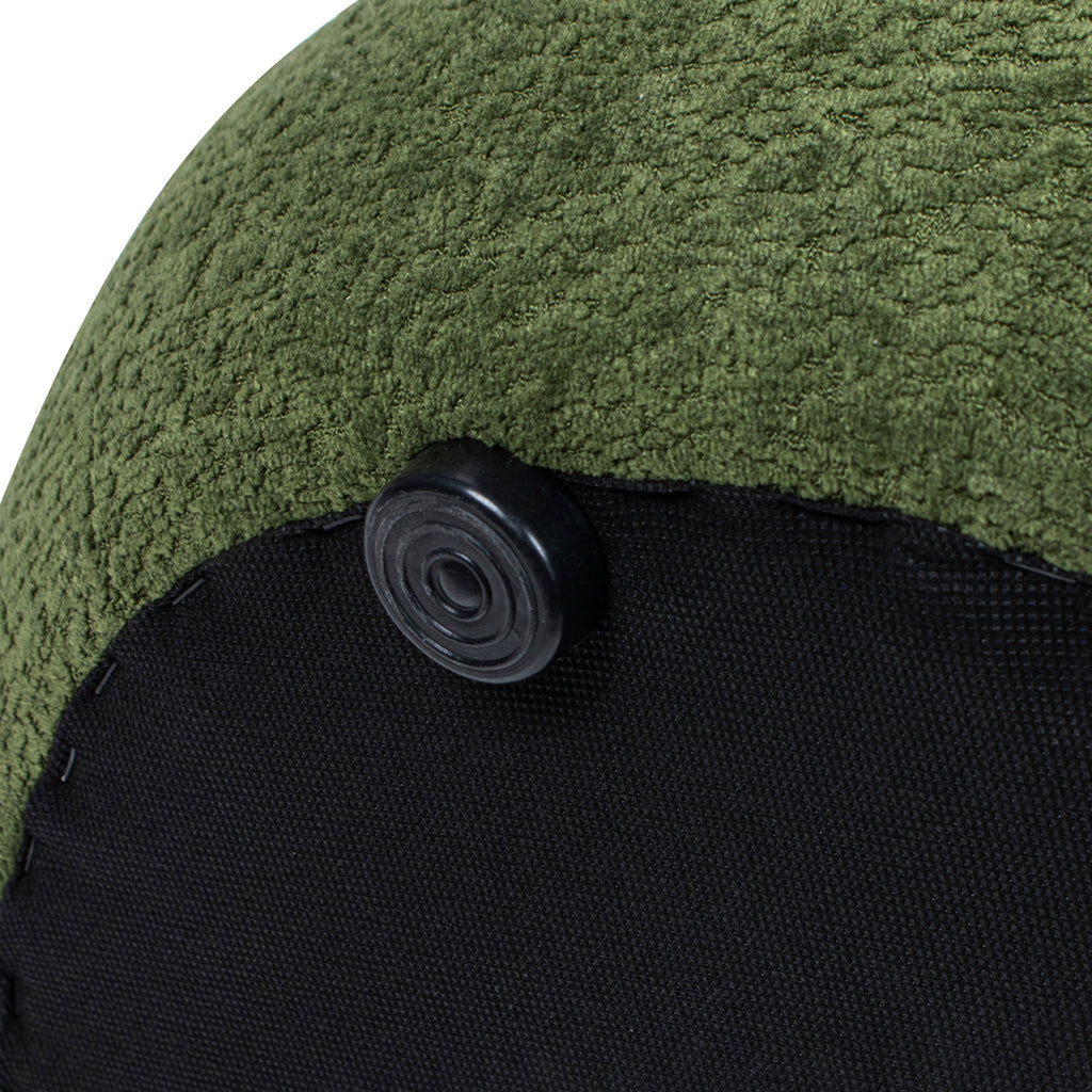 Nest 19.5" Low Round Upholstered Ottoman, Moss
