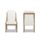 Lennox High-Back Upholstered Reclaimed Pine Wood Dining Chair Set