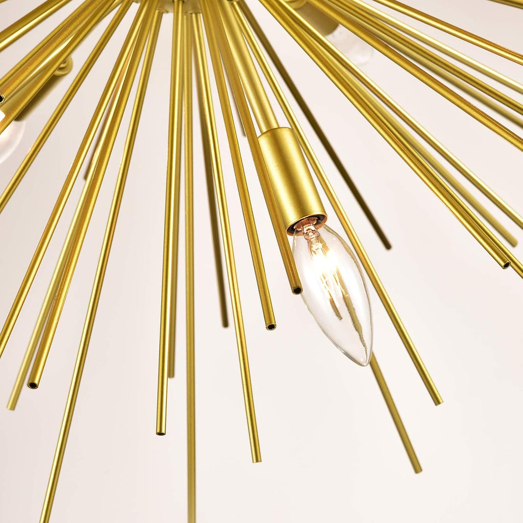 Gold Sputnik Chandelier, 7-Light Satellite Pendant, 25.6 Inch