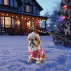 Christmas Pug Statue, Holiday Dog Figurine