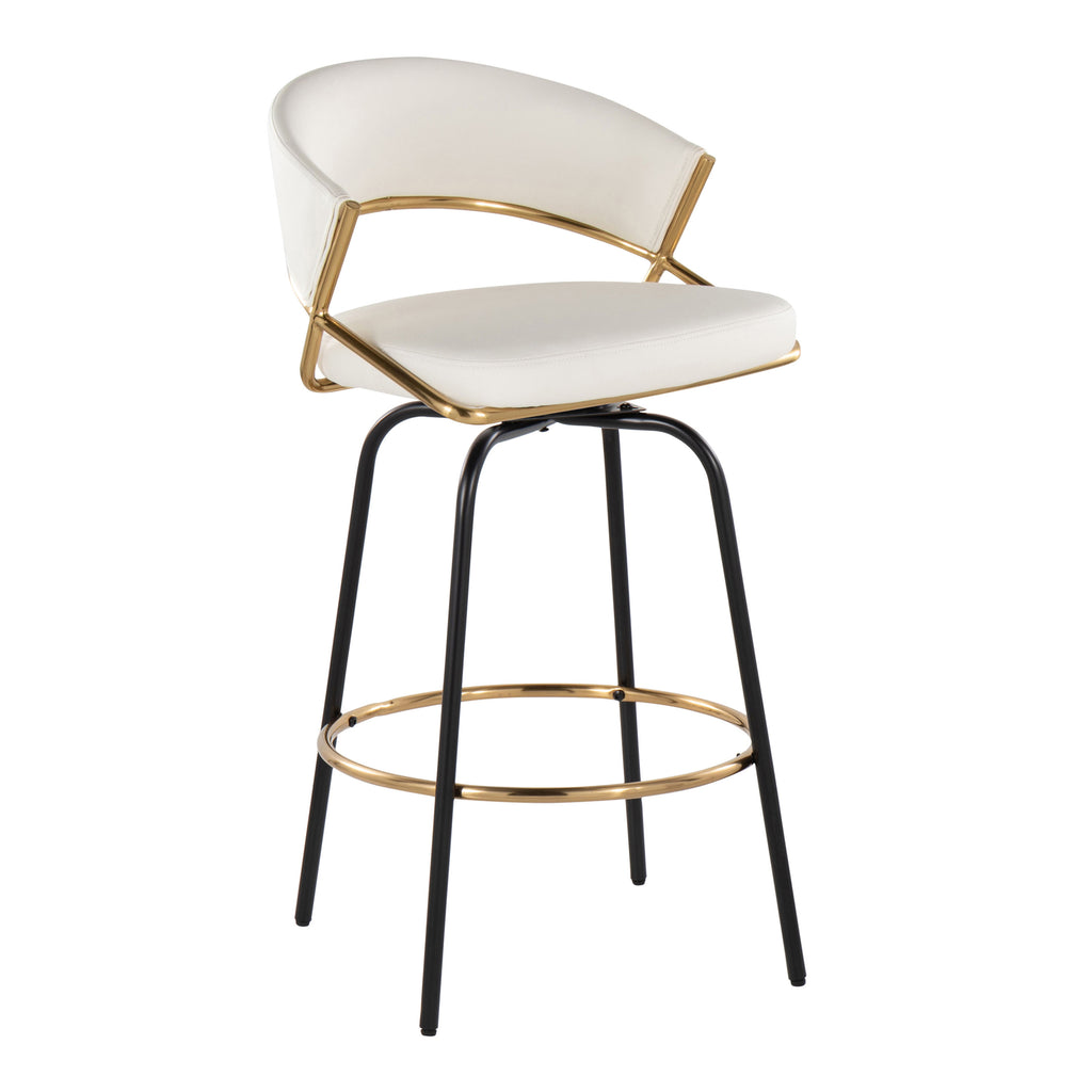 Jie 26" Fixed-Height Contemporary Counter Stool with Swivel