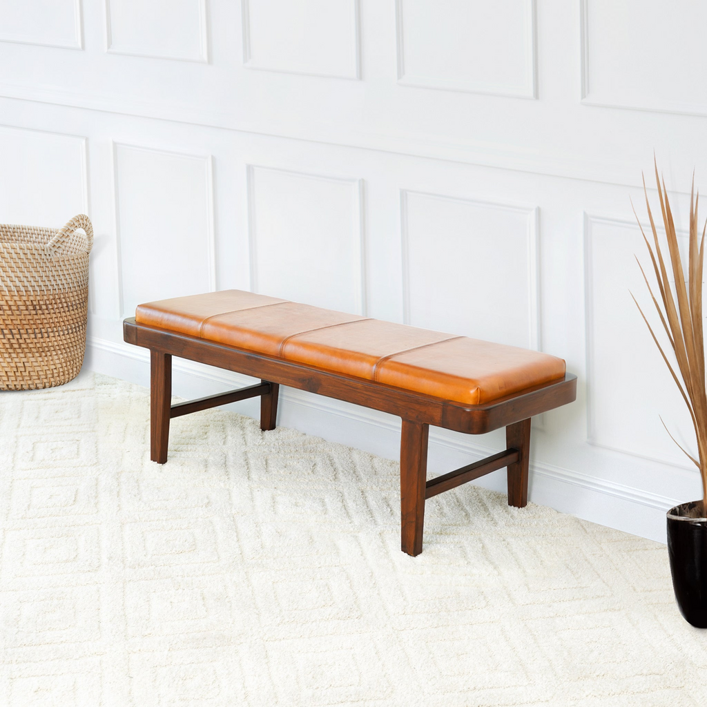 Maddox Mid-Century Modern Upholstered Bench