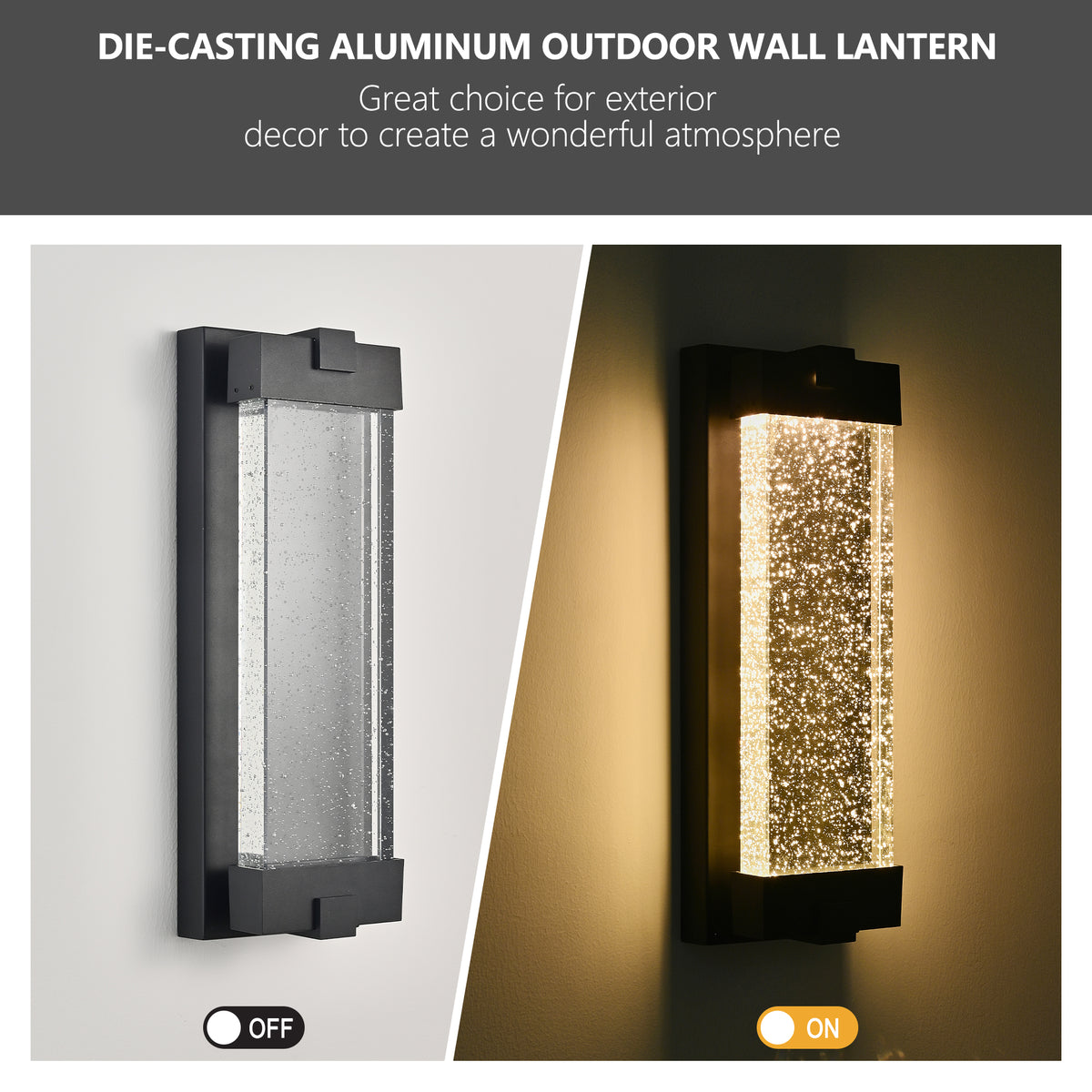 Black Aluminum Finish Outdoor Wall Light