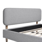 Diego Low Upholstered Platform Bed, Queen, Light