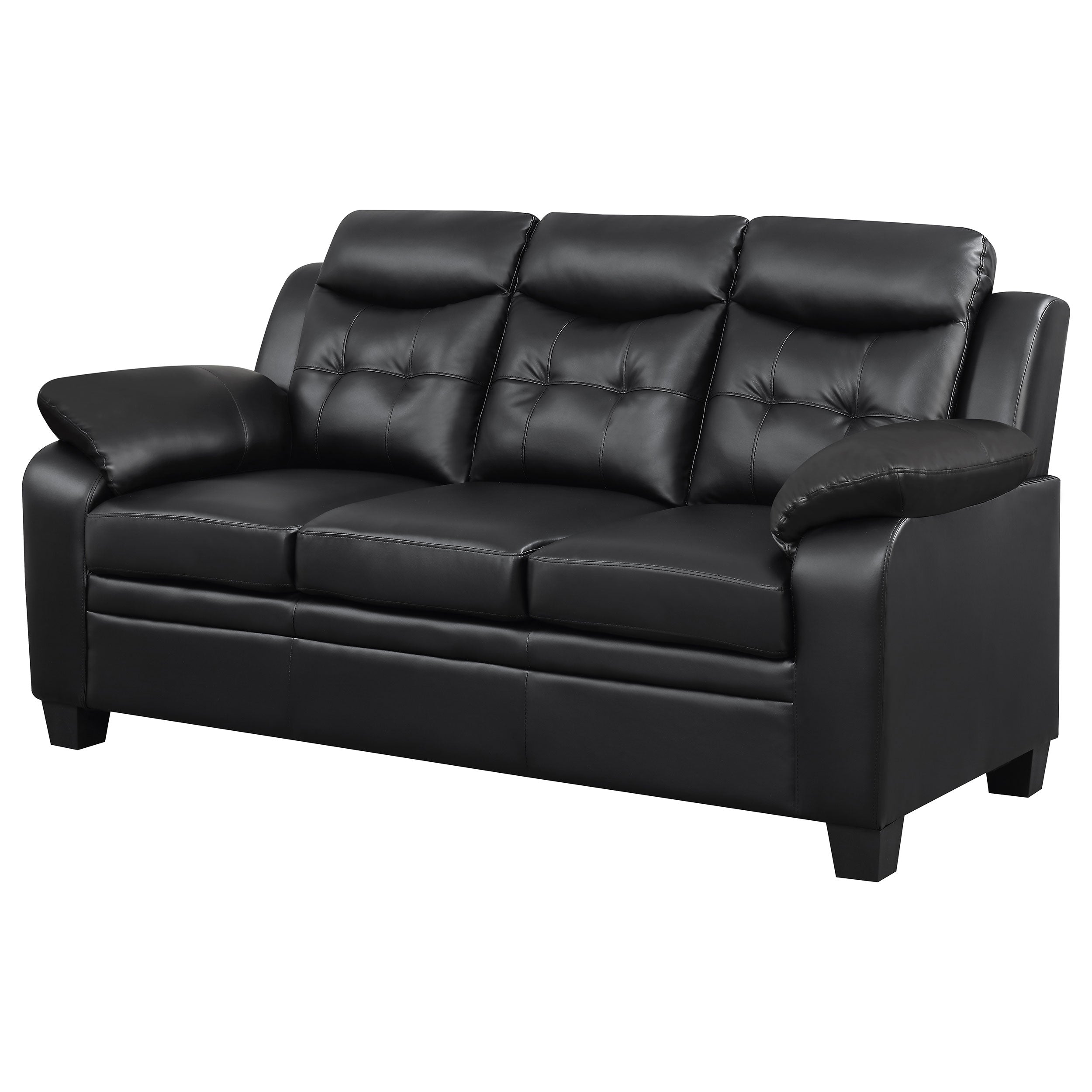 Finley Upholstered Padded Arm Tufted Sofa Black-CoasterEveryday