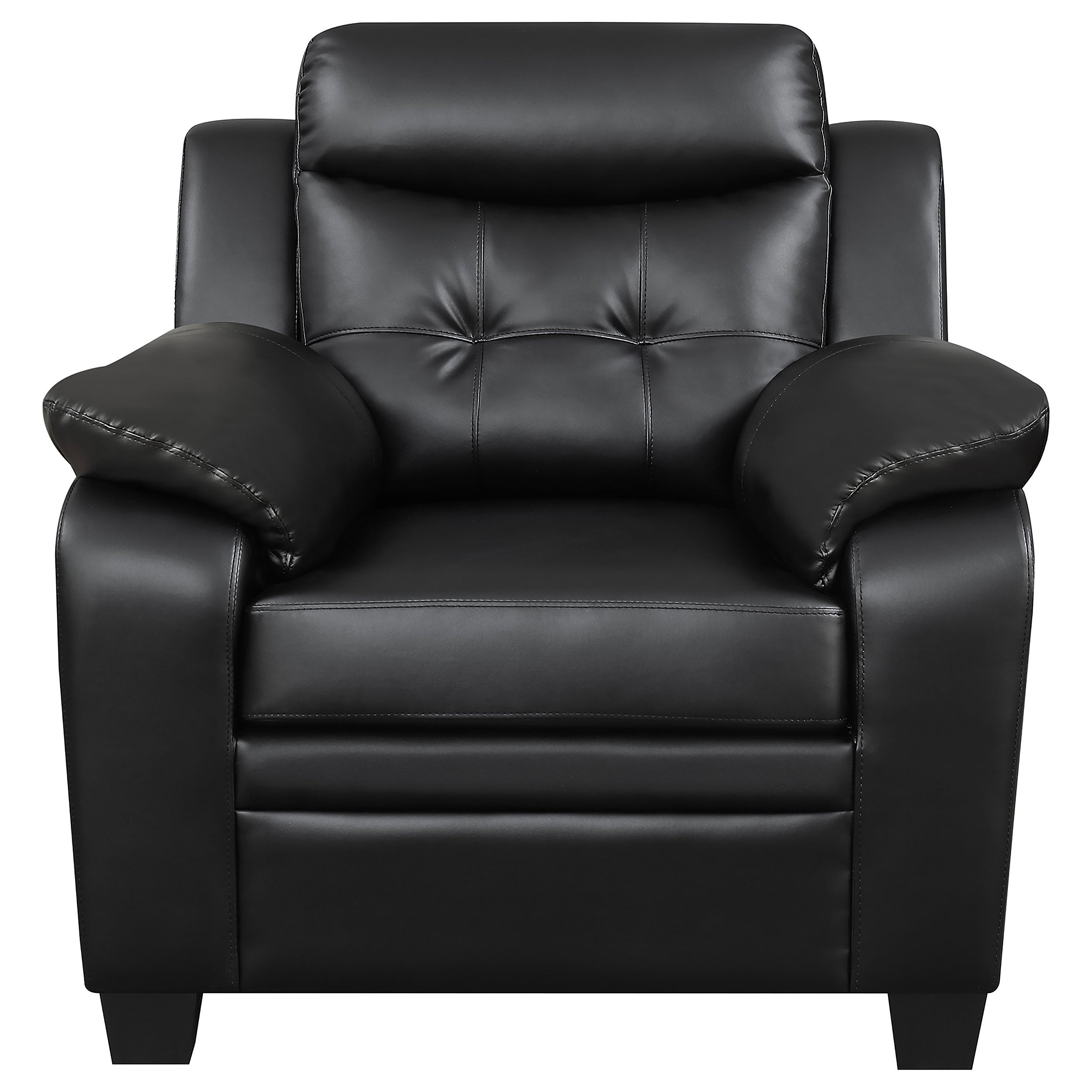 Finley Upholstered Padded Arm Tufted Accent Chair Black-CoasterEveryday