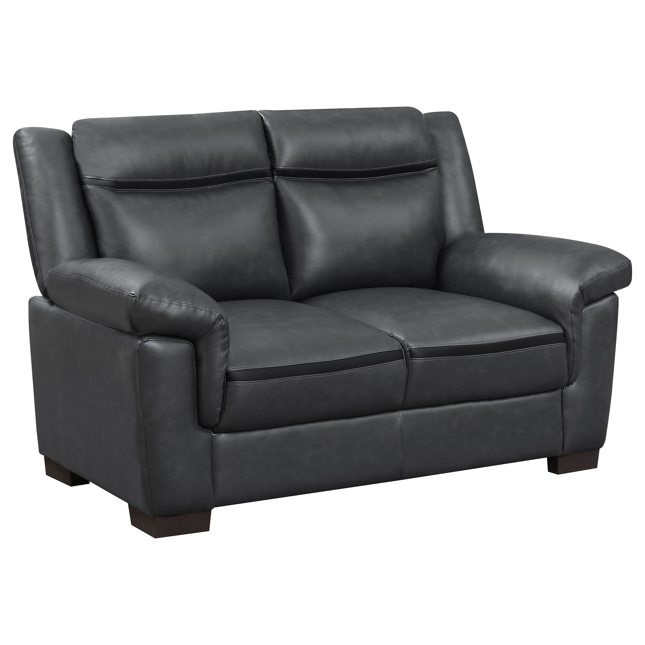 Arabella Upholstered Padded Arm Loveseat Grey-CoasterEveryday