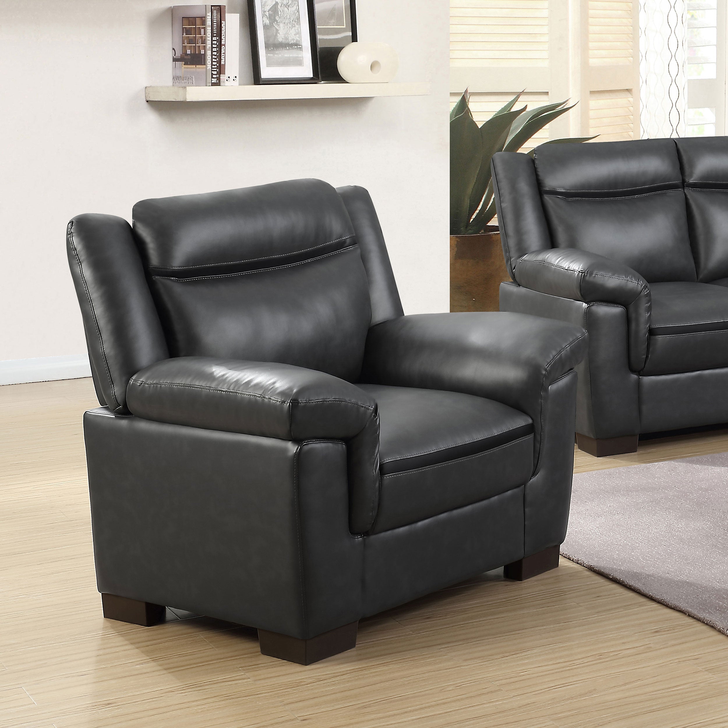 Arabella Upholstered Padded Arm Accent Chair Grey-CoasterEveryday