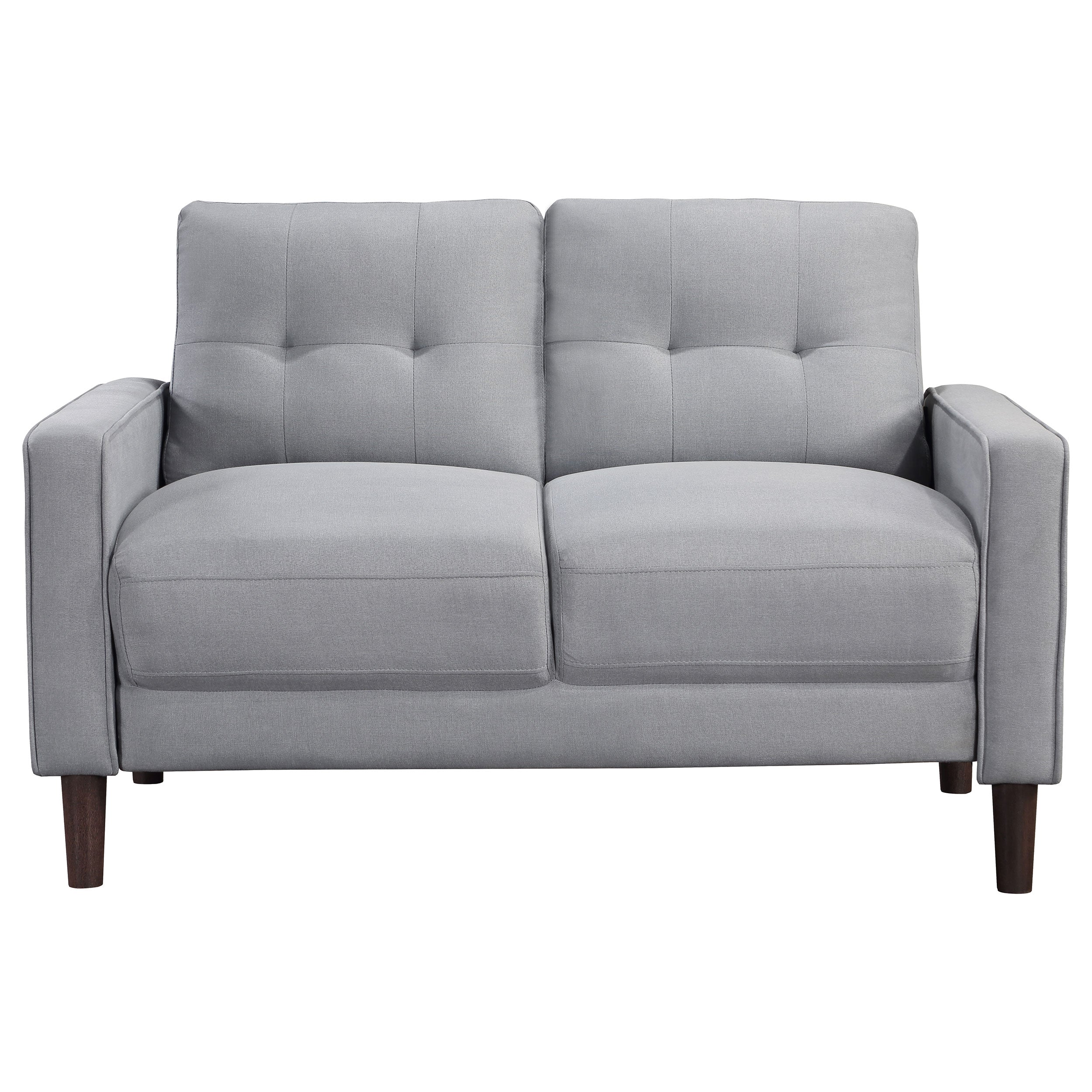 Bowen Upholstered Track Arm Tufted Loveseat Grey-