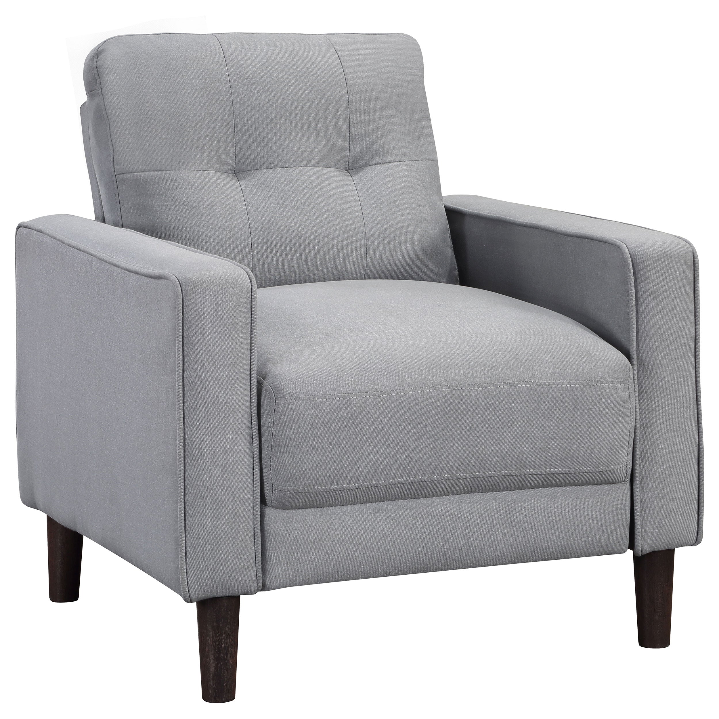 Bowen Upholstered Track Arm Tufted Accent Chair Grey-