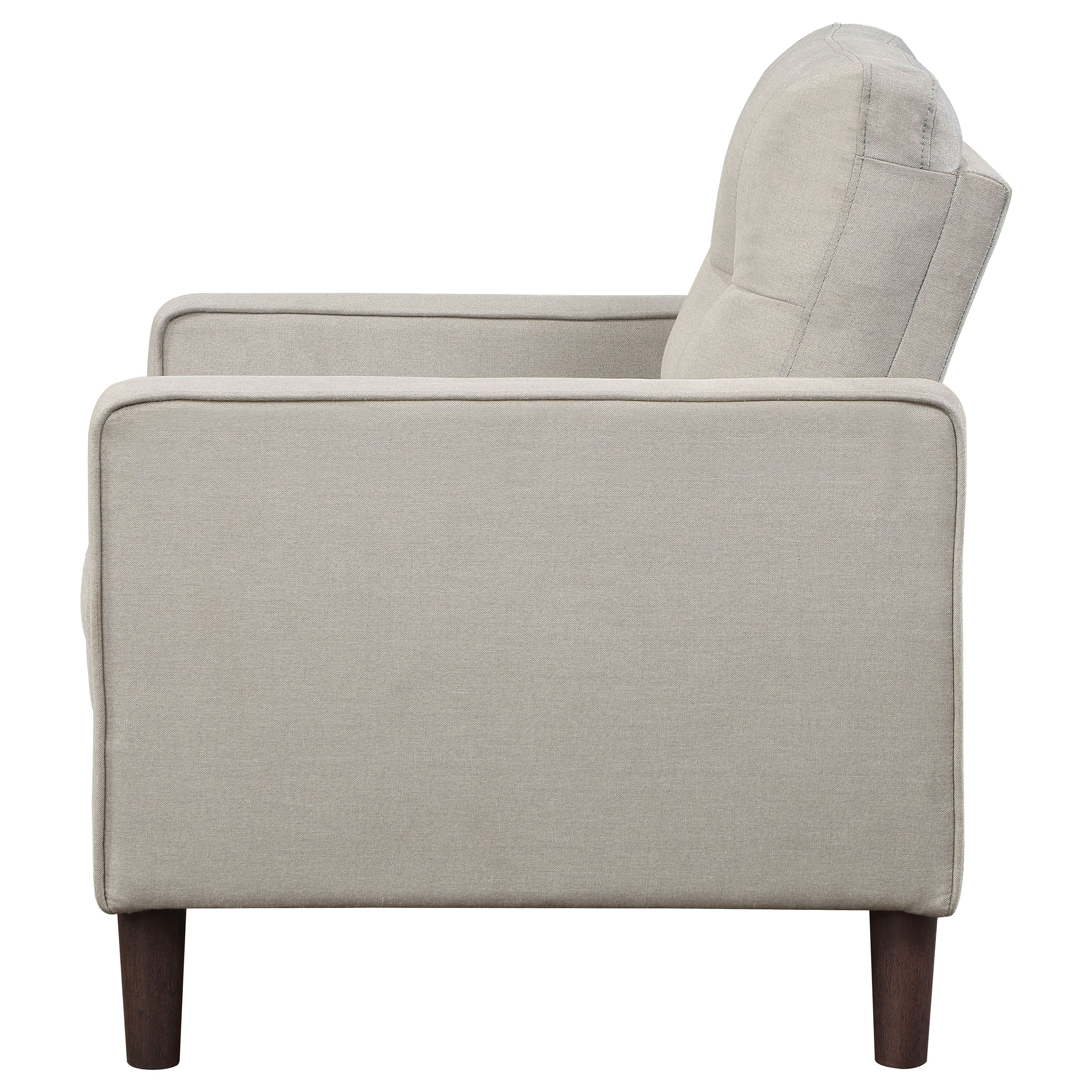 Bowen Upholstered Track Arm Tufted Accent Chair Beige-