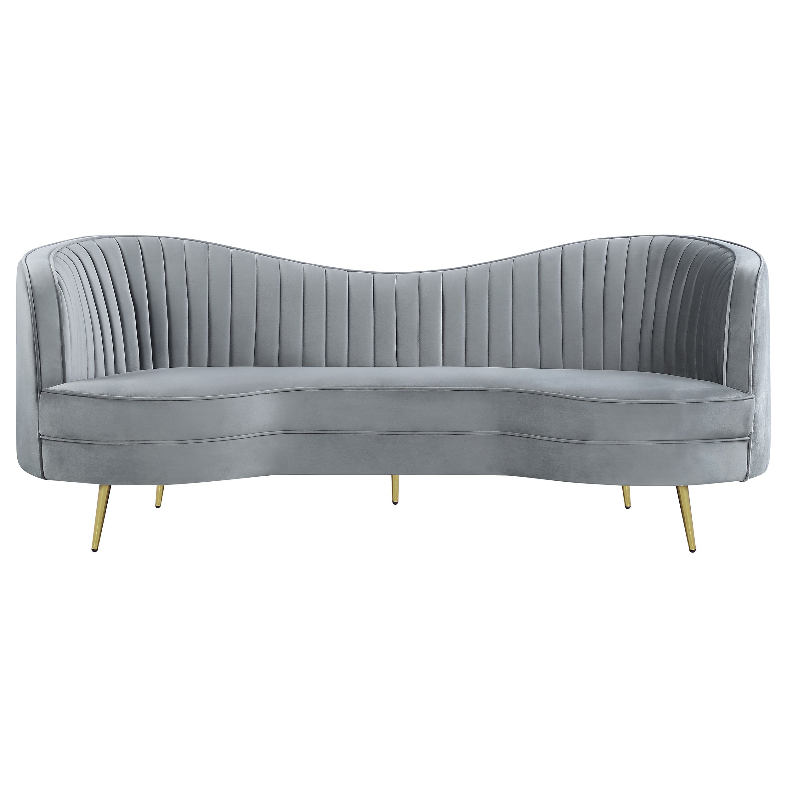 Sophia Upholstered Channel Tufted Sofa Grey-CoasterEssence