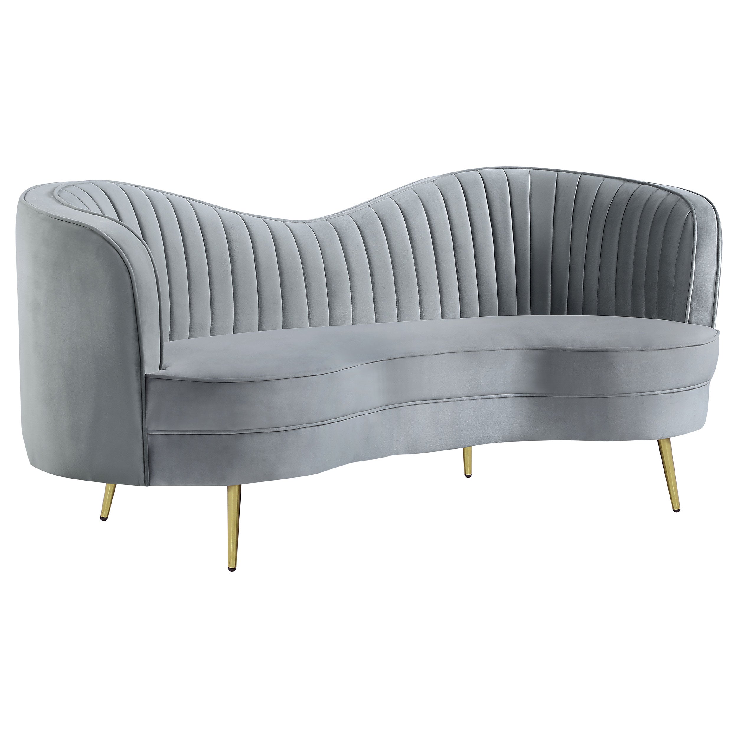 Sophia Upholstered Channel Tufted Loveseat Grey-CoasterEssence