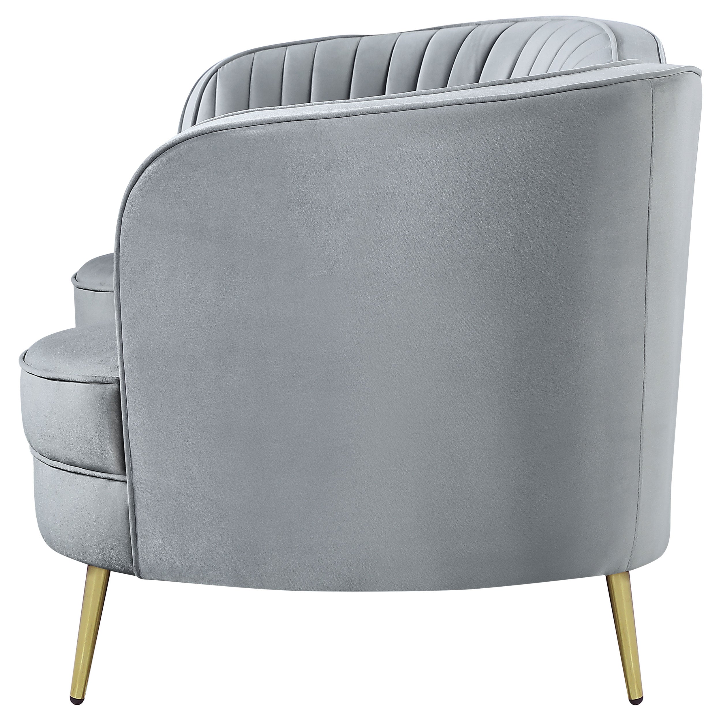 Sophia Upholstered Channel Tufted Loveseat Grey-CoasterEssence
