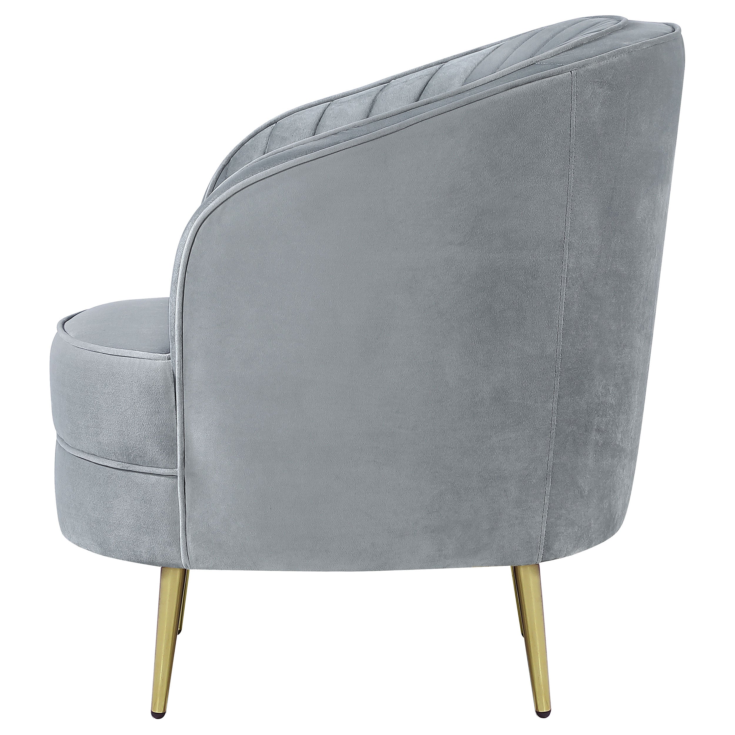 Sophia Upholstered Channel Tufted Barrel Accent Chair Grey-CoasterEssence