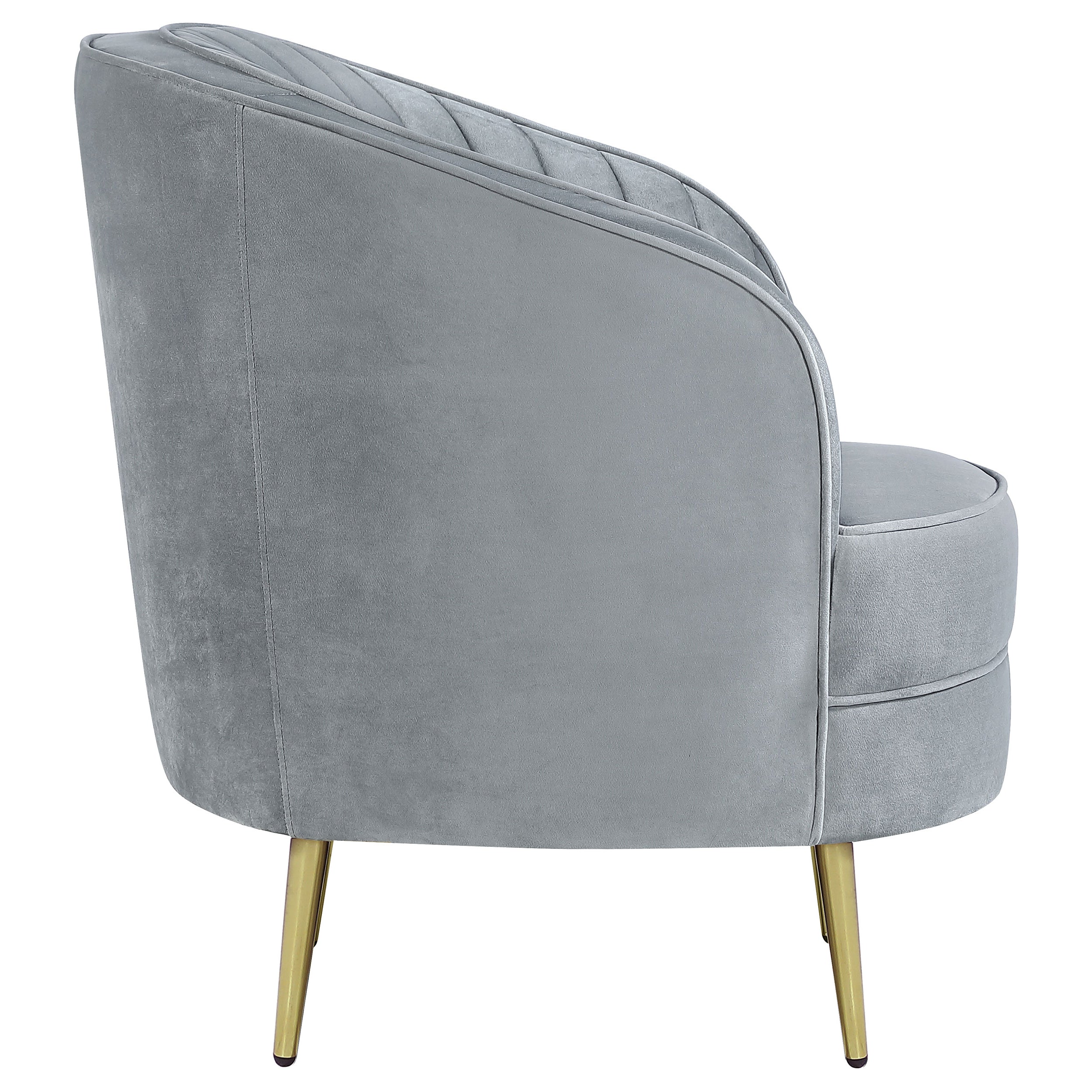 Sophia Upholstered Channel Tufted Barrel Accent Chair Grey-CoasterEssence