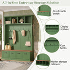 ON-TREND Farmhouse Hall Tree with Storage Bench