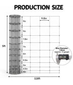 Farm Livestock Fence, 4.9FT x 328FT Galvanised Iron Wire