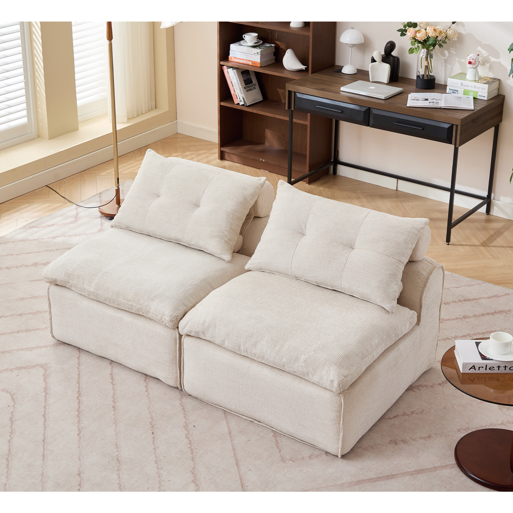 Modular Sofa with Neck and Lumbar Pillows