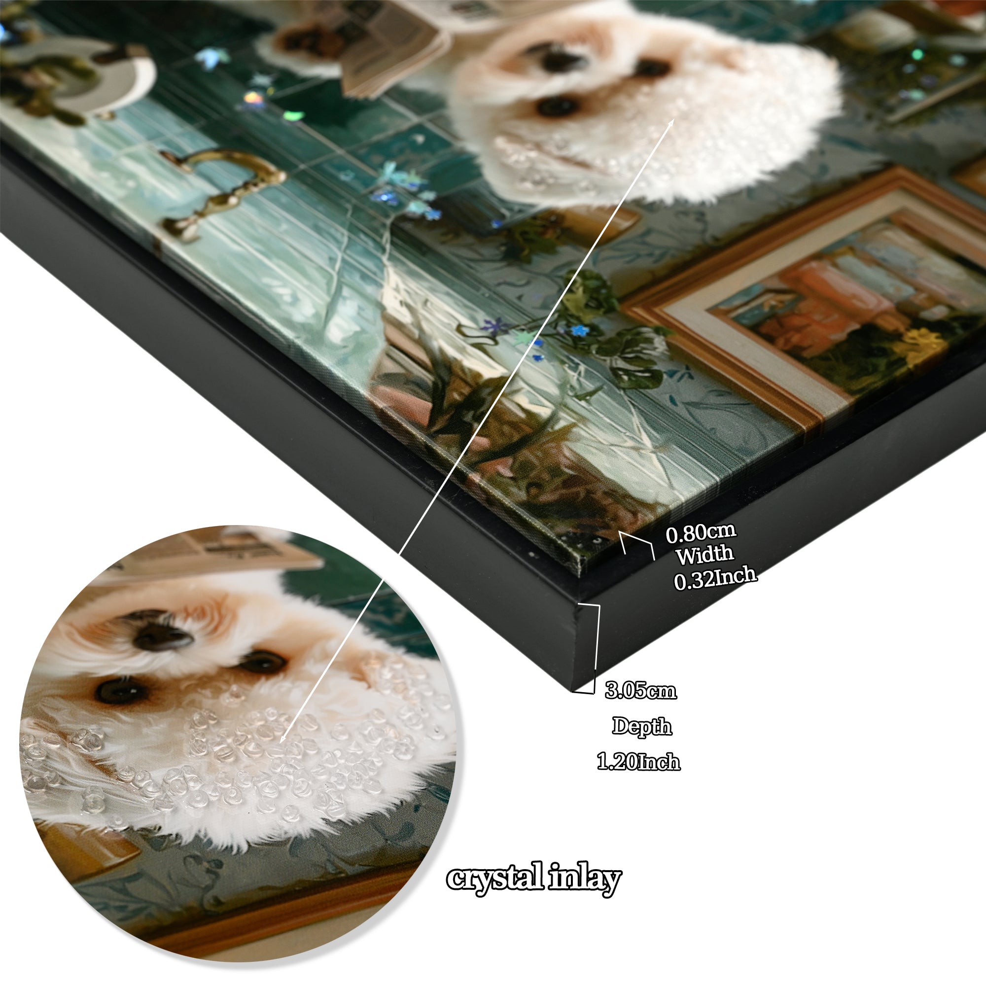 Framed Bathroom Decor - Cute Puppy Wall Art
