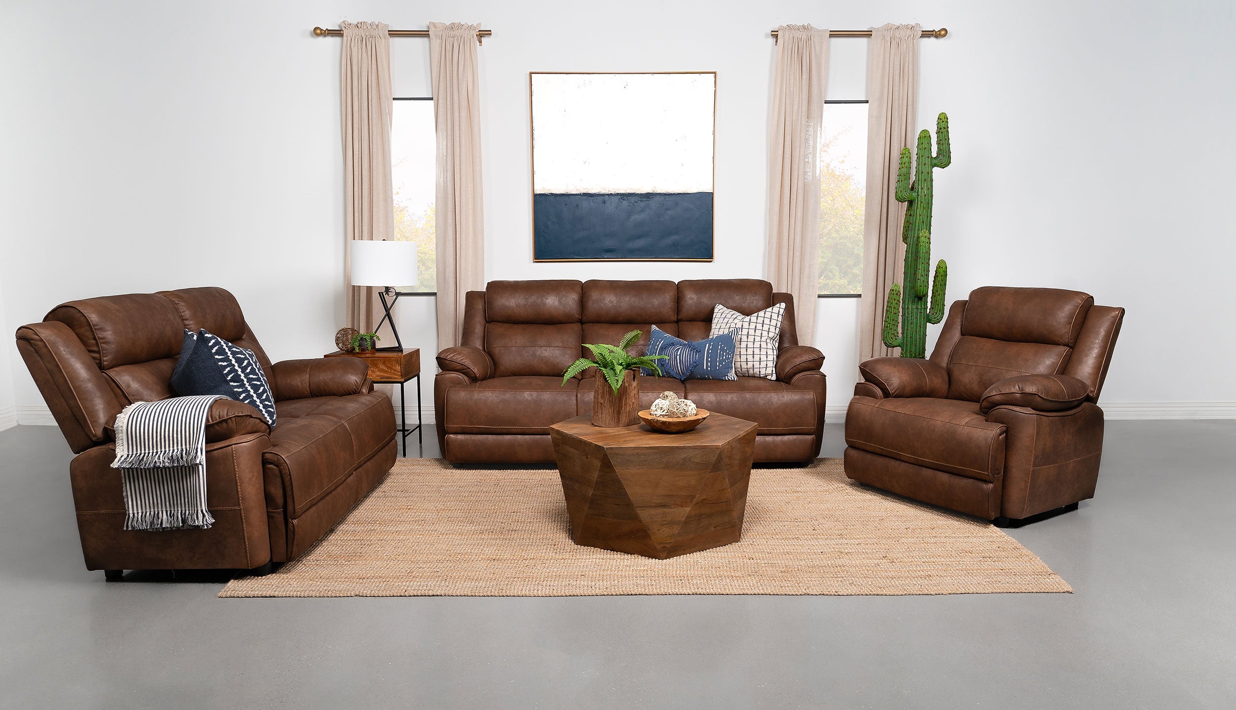 Ellington Upholstered Padded Arm Loveseat Dark Brown-