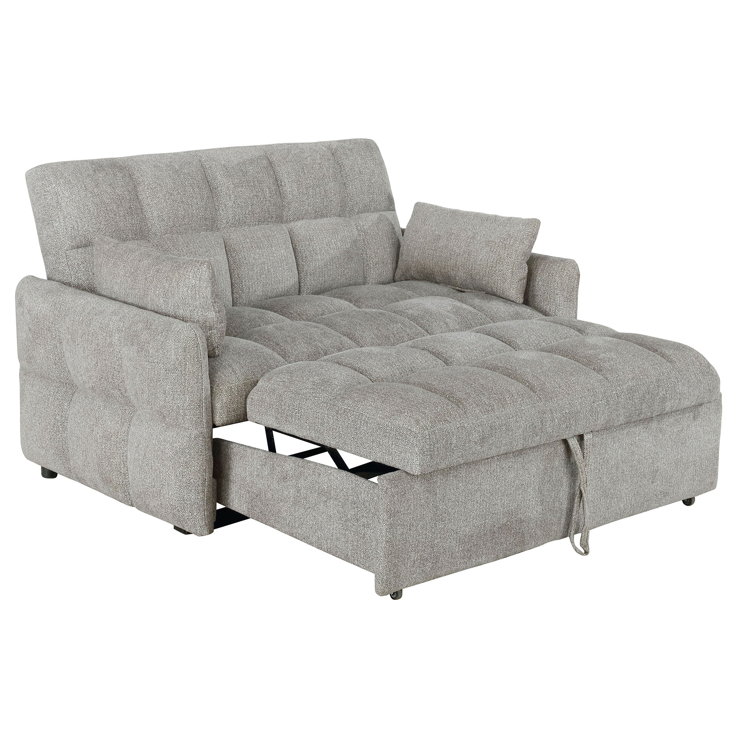 Cotswold Upholstered Convertible Sleeper Sofa Bed Light Grey-CoasterEssence