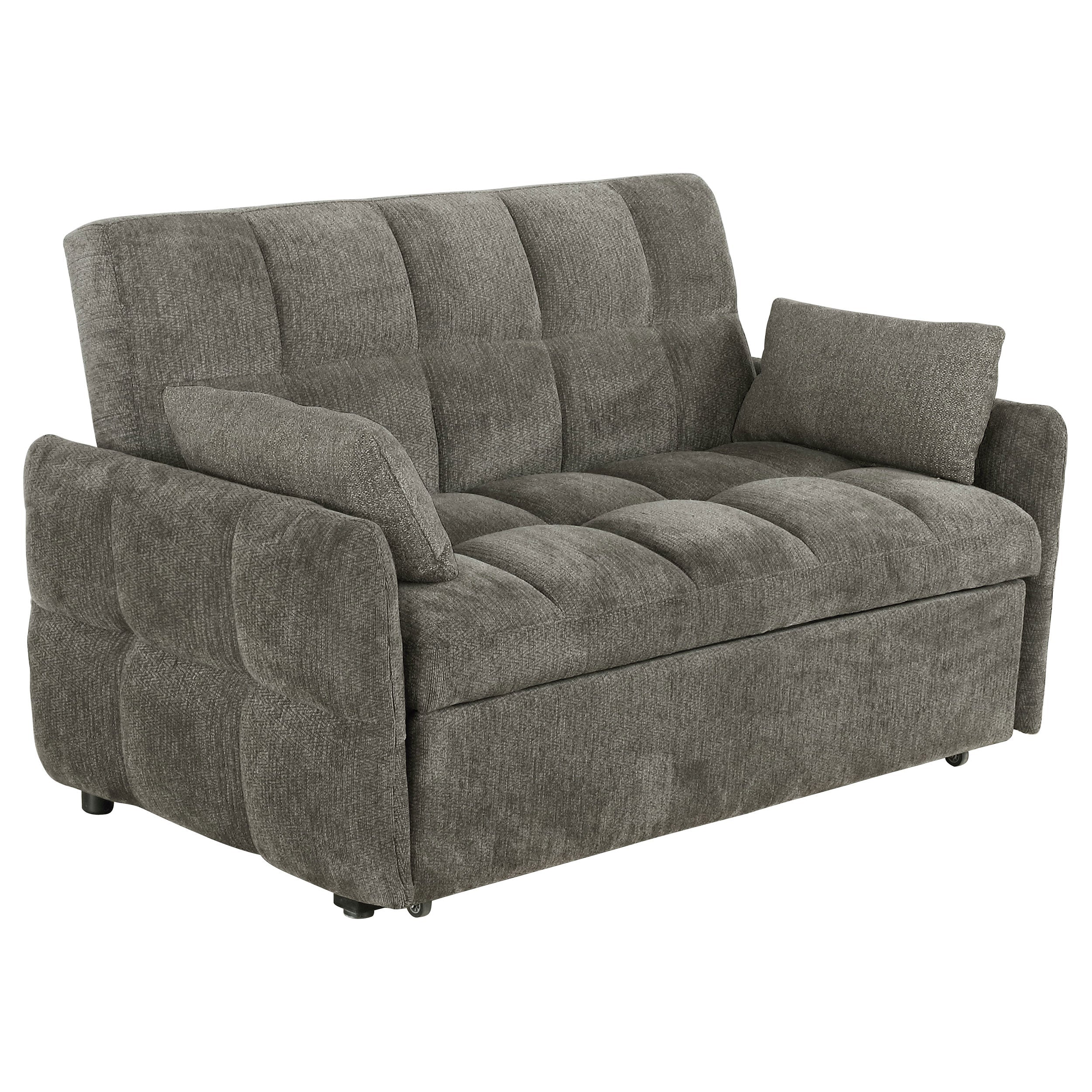 Cotswold Upholstered Convertible Sleeper Sofa Bed Dark Grey-CoasterEssence