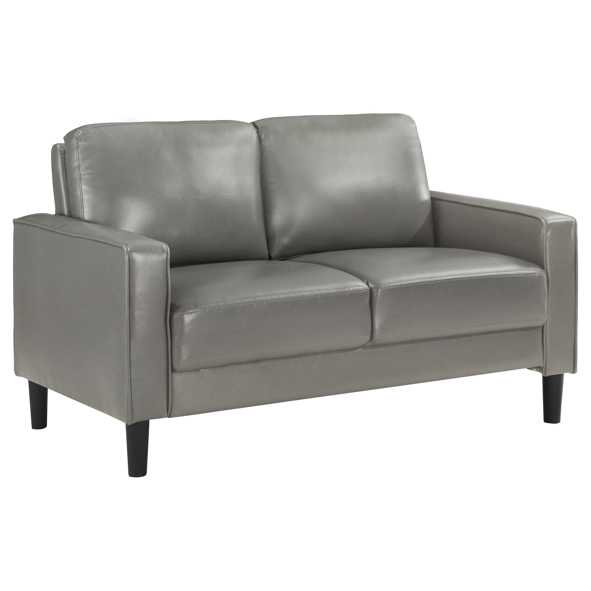 Ruth Upholstered Track Arm Loveseat Grey-