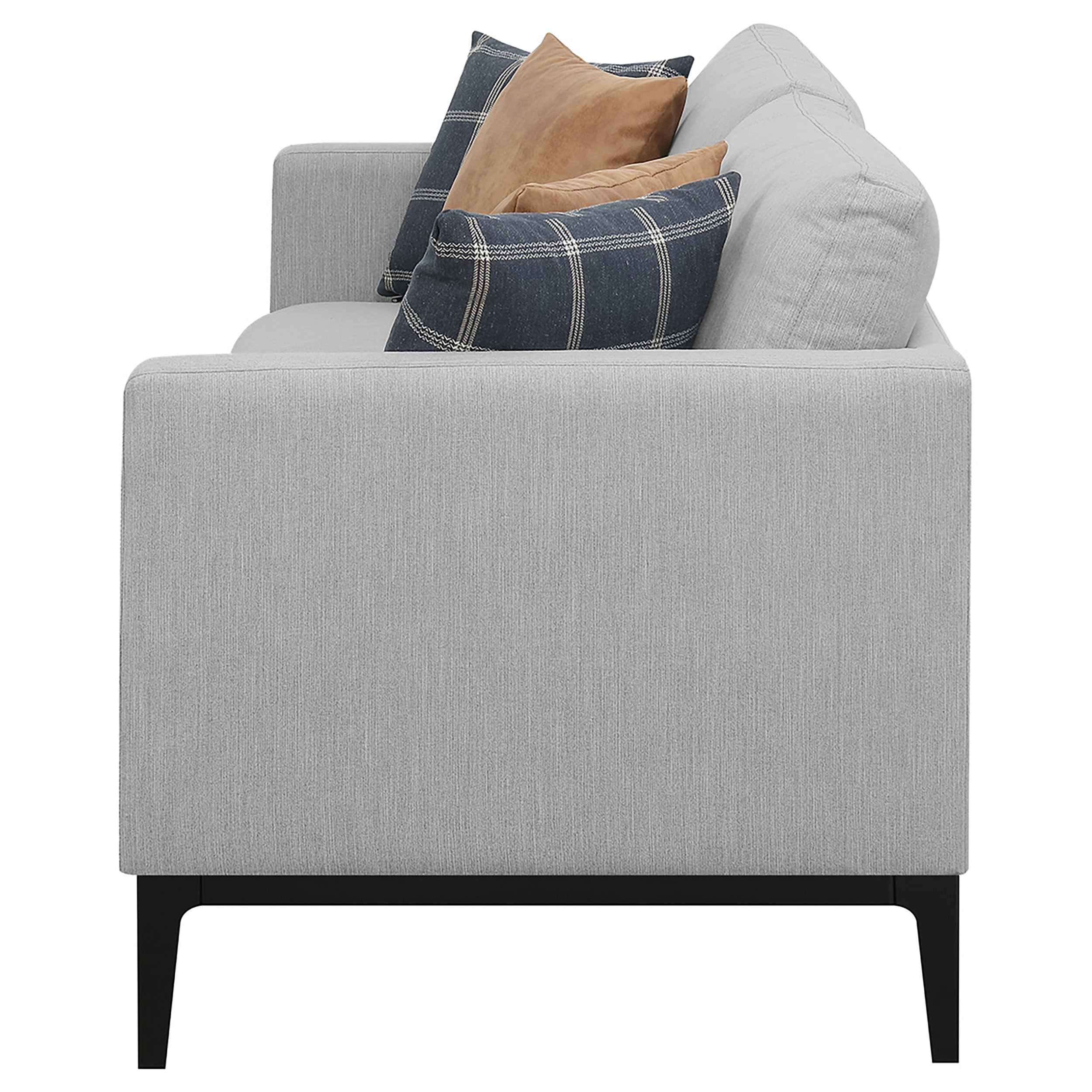 Apperson Upholstered Track Arm Sofa Light Grey-CoasterElevations
