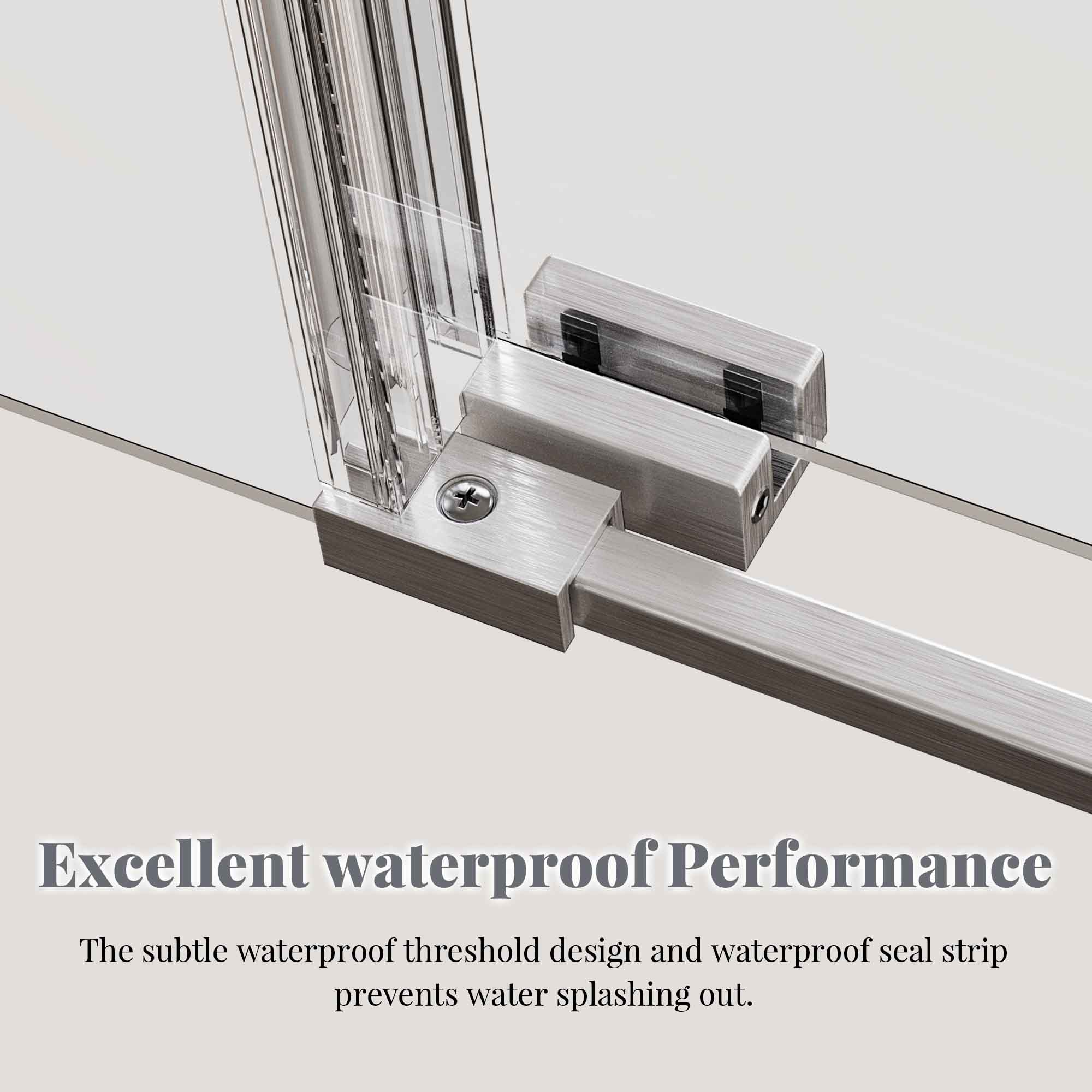 Frameless Single Sliding Shower Doors Without Soft-Close