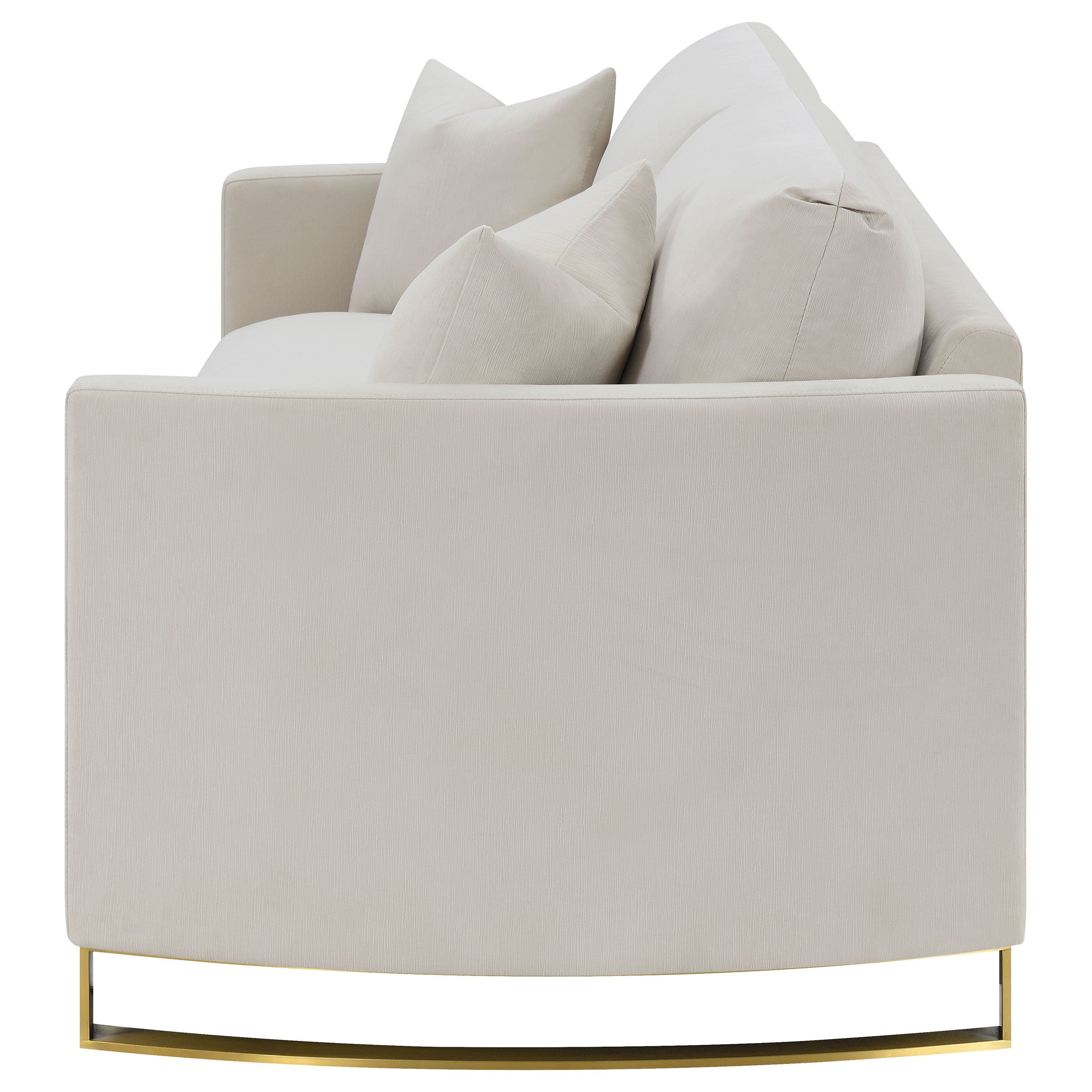 Corliss Upholstered Curved Track Arm Sofa Beige-CoasterElevations