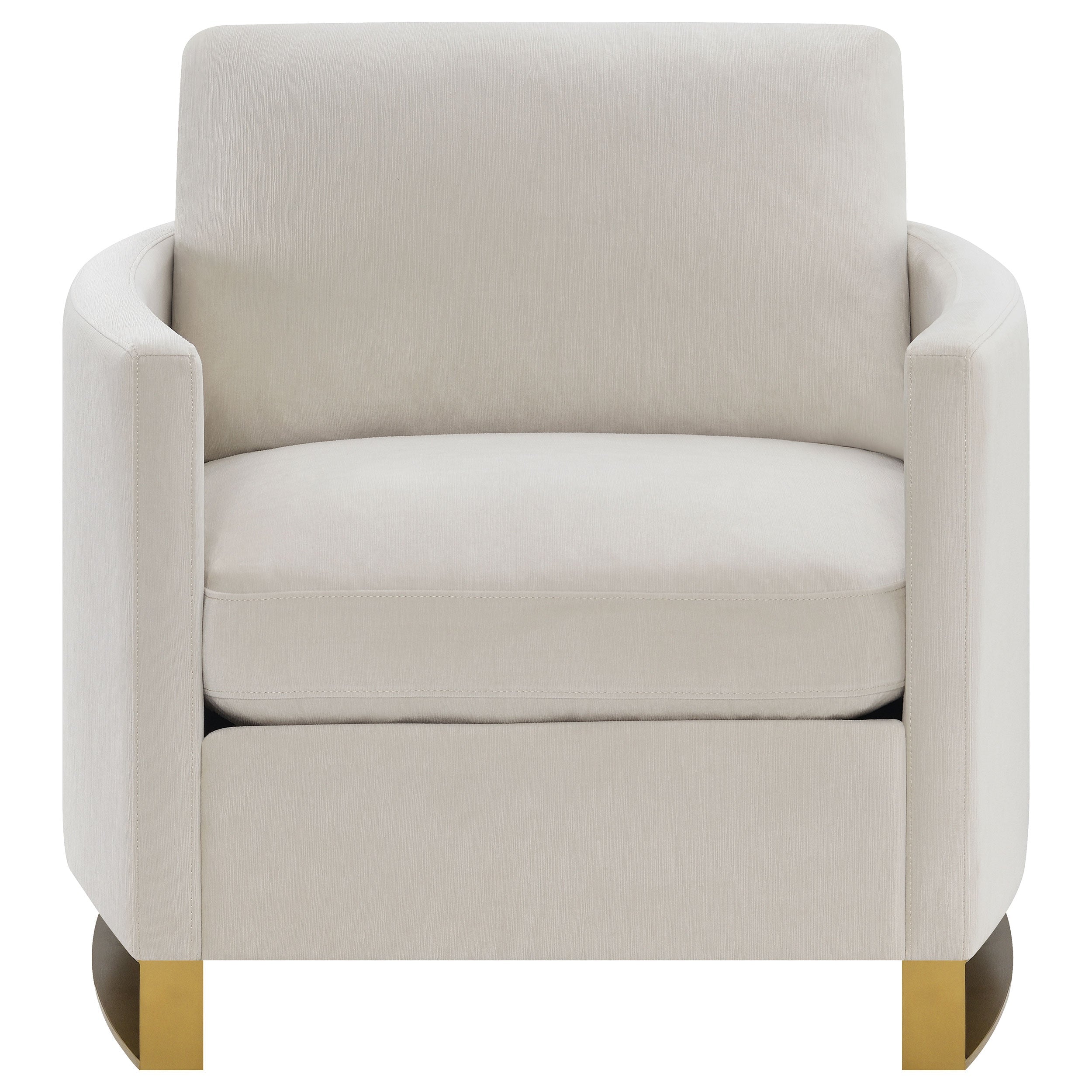 Corliss Upholstered Curved Track Arm Chair Beige-CoasterElevations