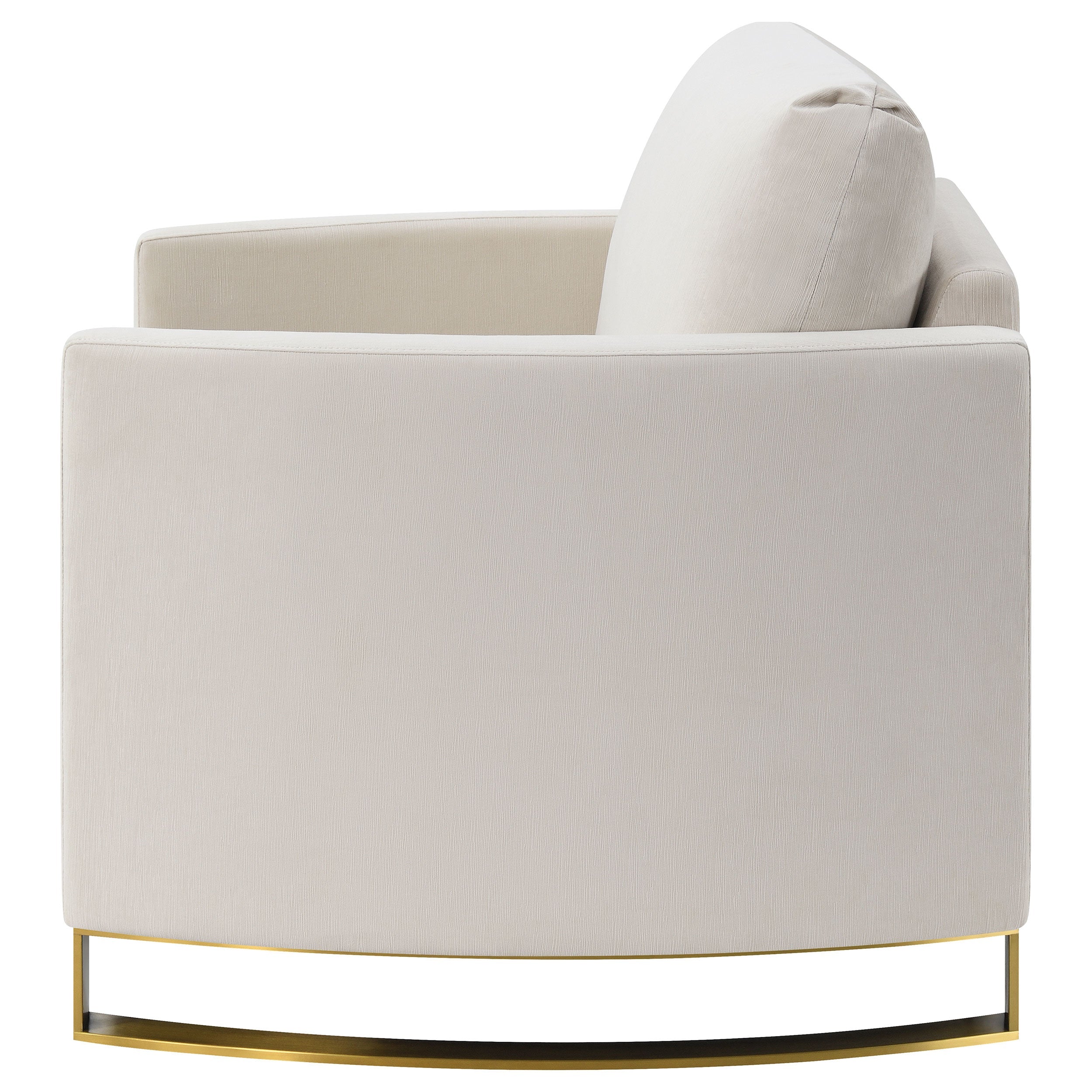 Corliss Upholstered Curved Track Arm Chair Beige-CoasterElevations
