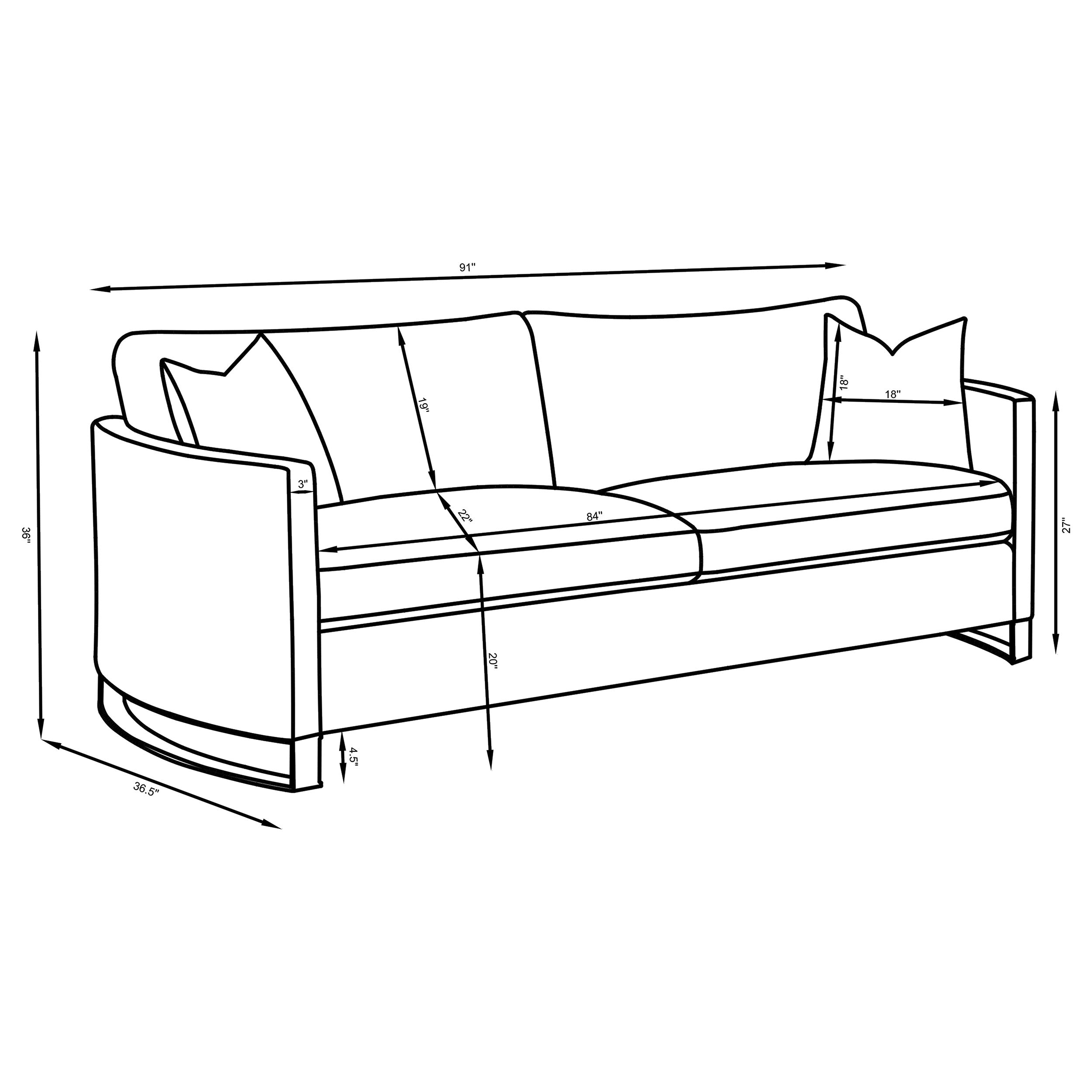 Corliss Upholstered Curved Track Arm Sofa Camel-