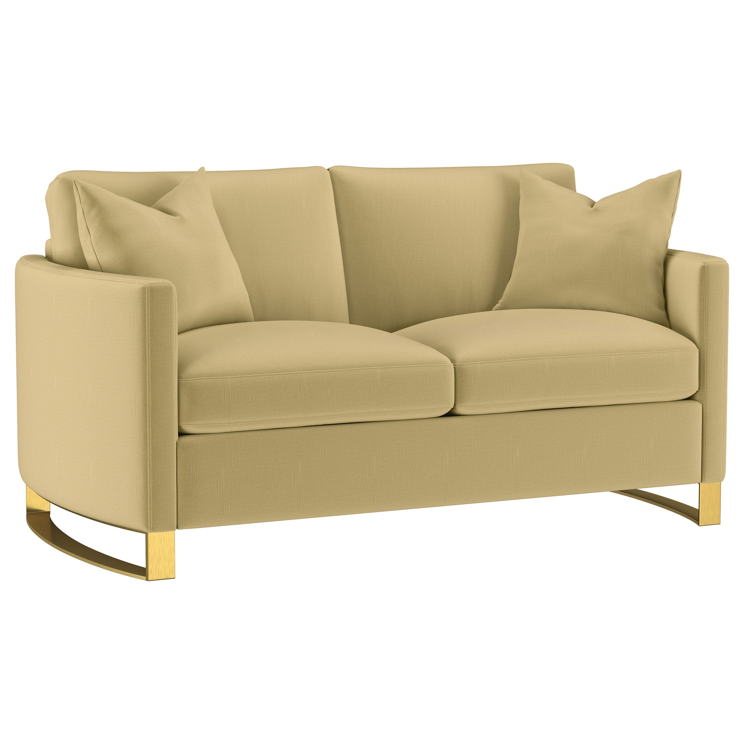 Corliss Upholstered Curved Track Arm Loveseat Camel-