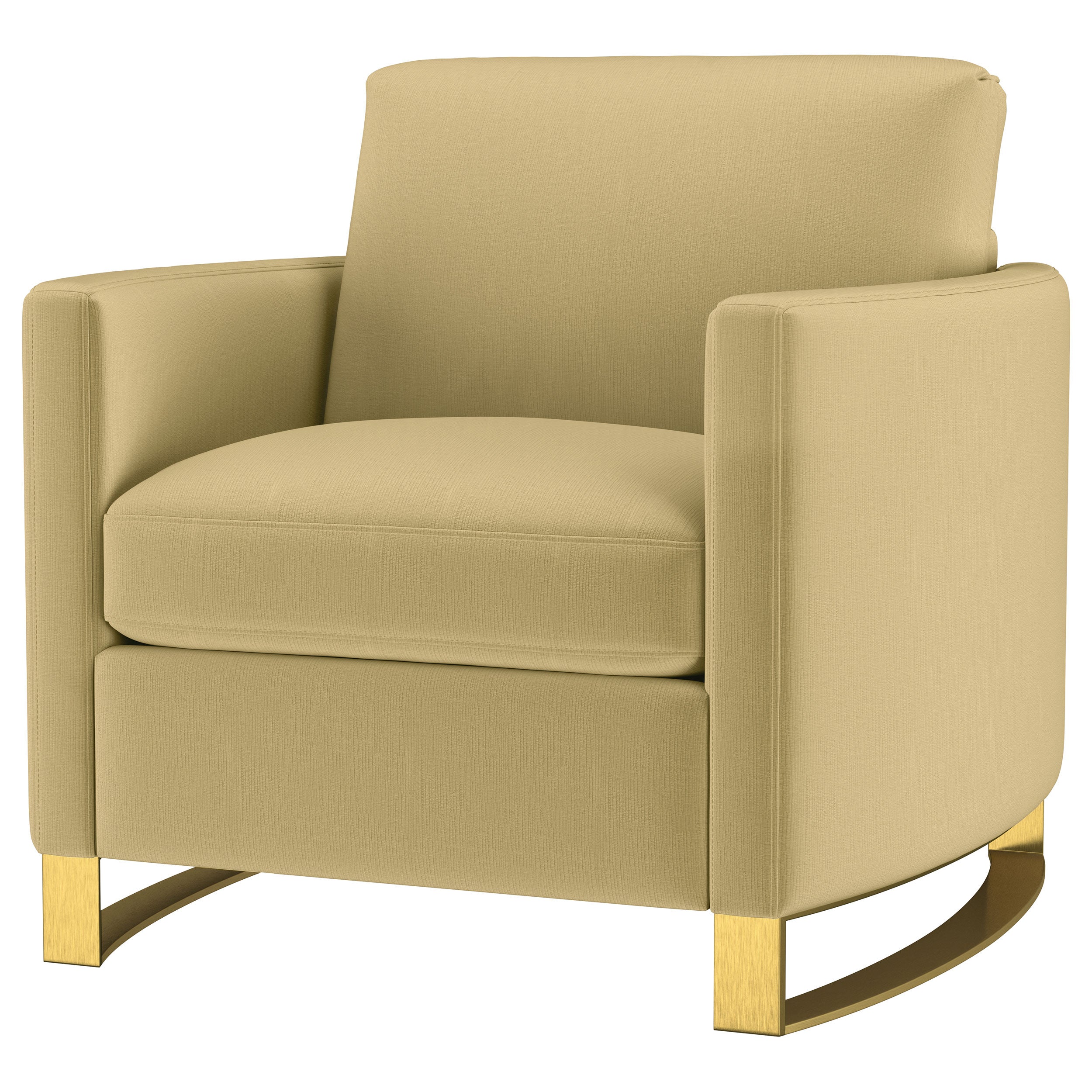 Corliss Upholstered Curved Track Arm Chair Camel-