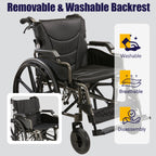Aluminum Alloy Transport Wheelchair with 18" Seats