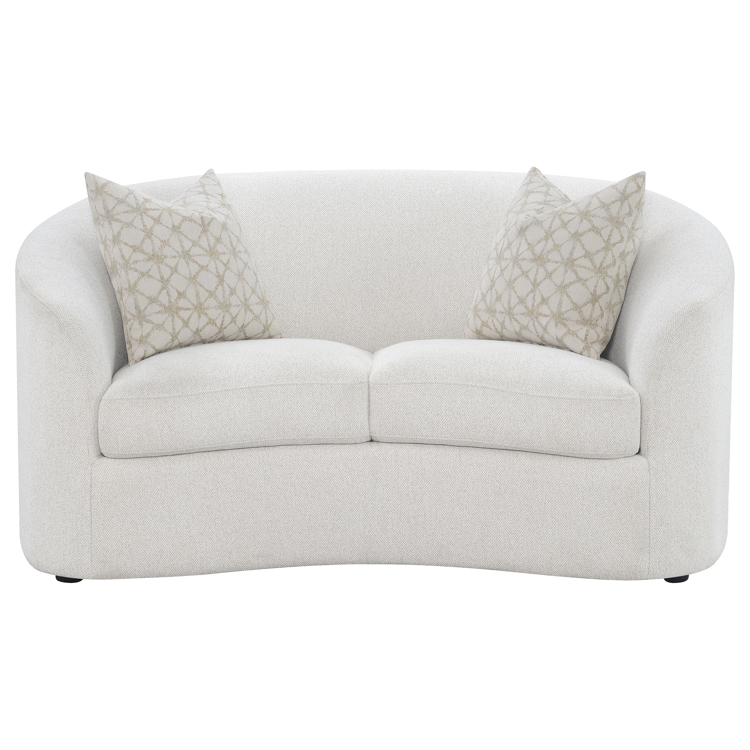 Rainn Boucle Upholstered Sloped Arm Loveseat Latte-CoasterEssence
