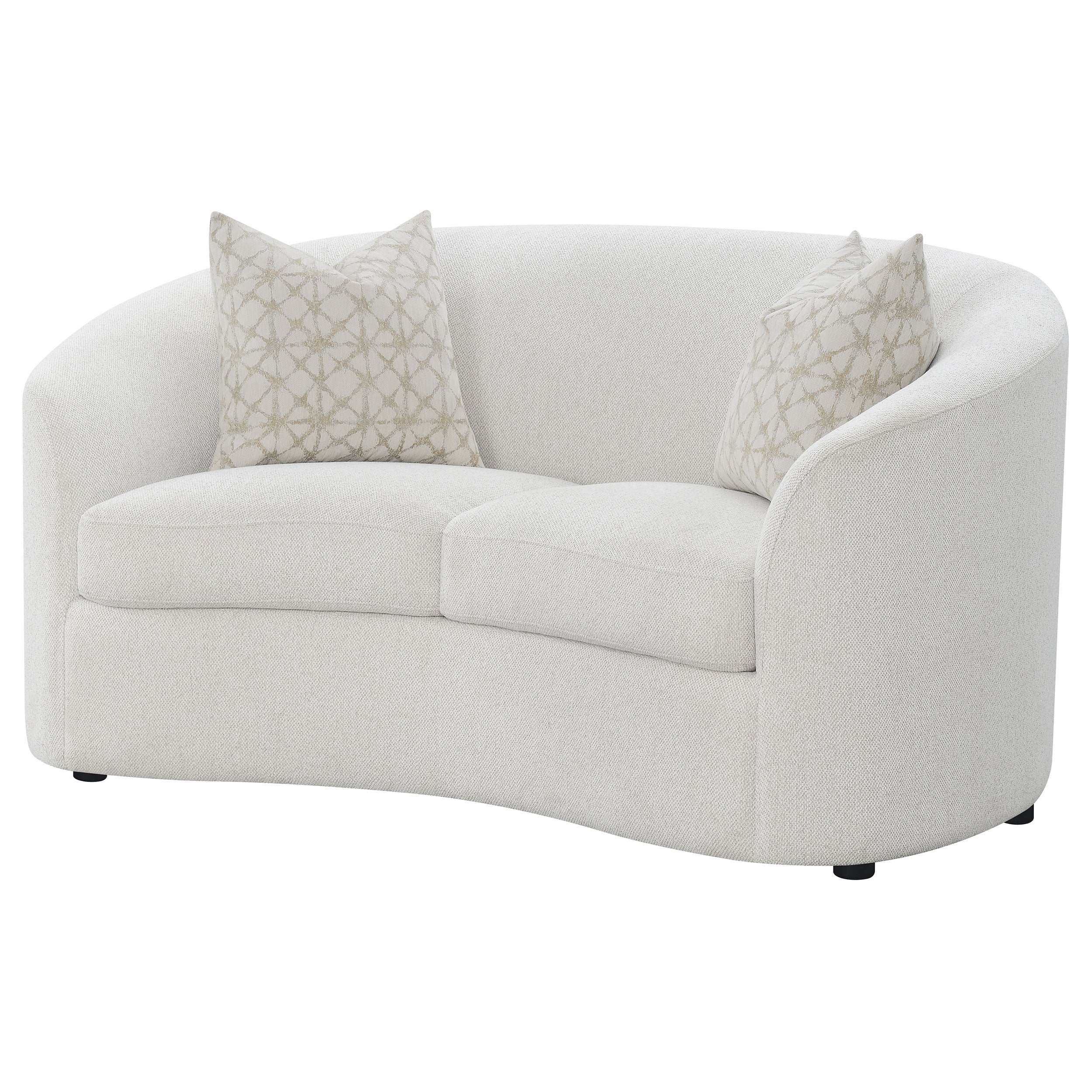 Rainn Boucle Upholstered Sloped Arm Loveseat Latte-CoasterEssence