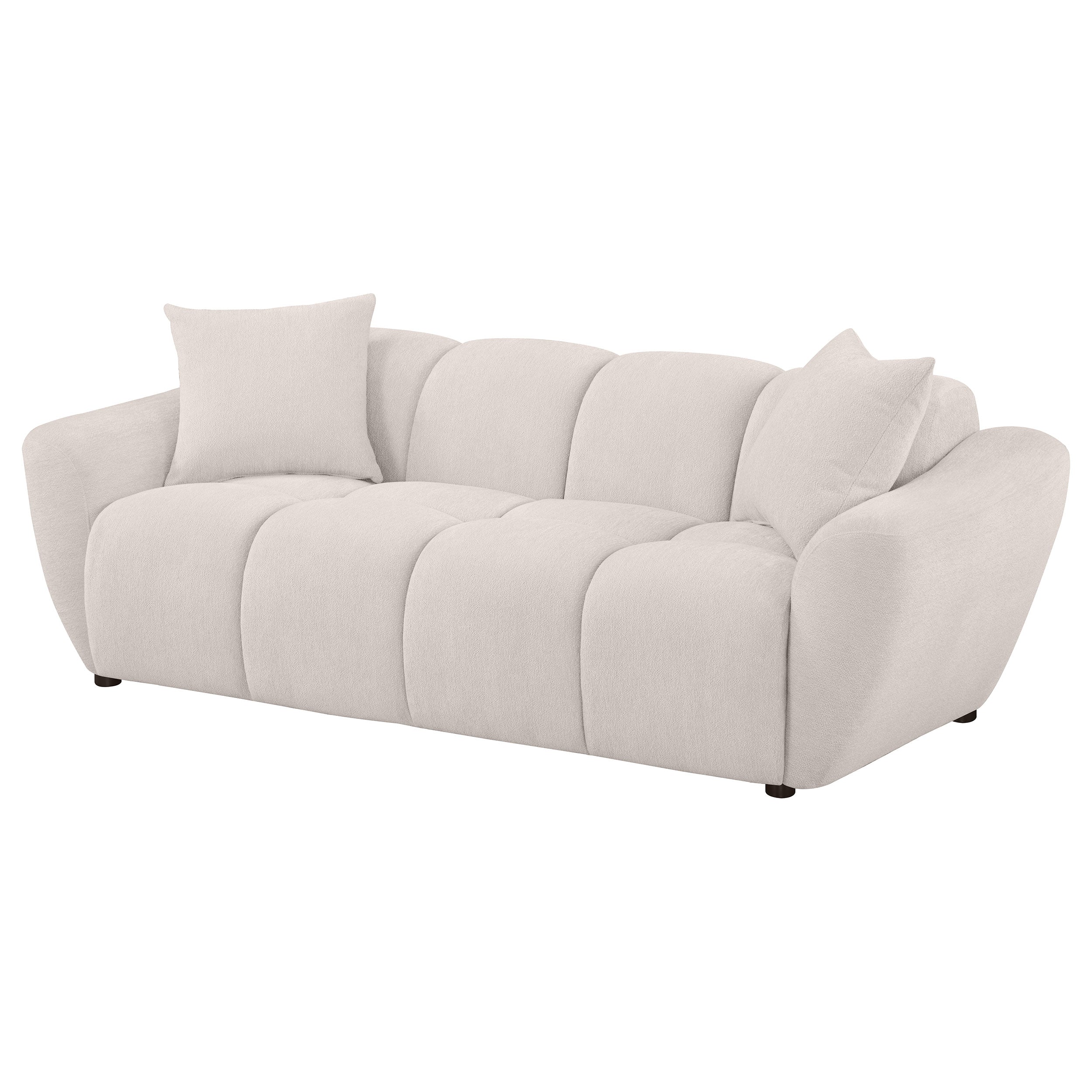 Destino Chenille Upholstered Splayed Arm Sofa Greige-