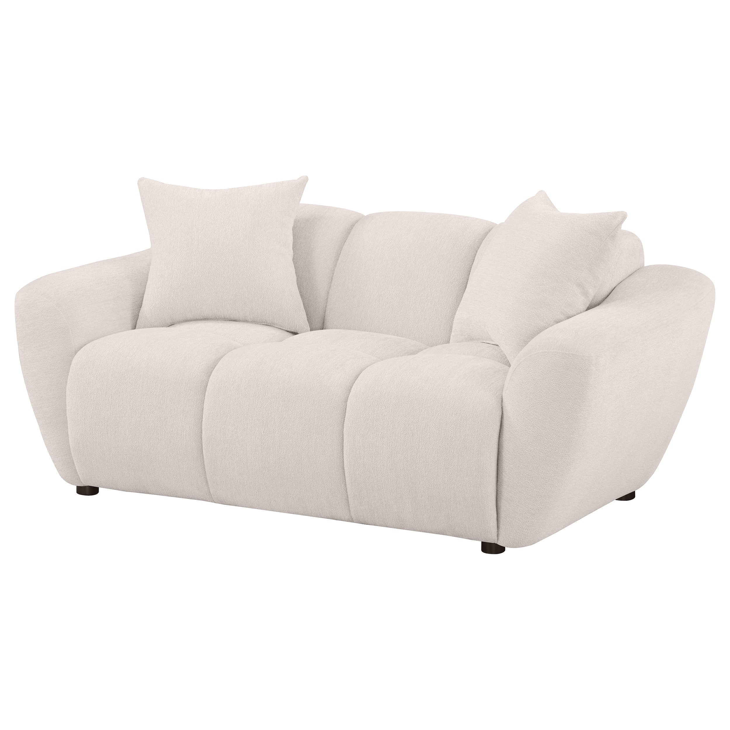 Destino Chenille Upholstered Splayed Arm Loveseat Greige-