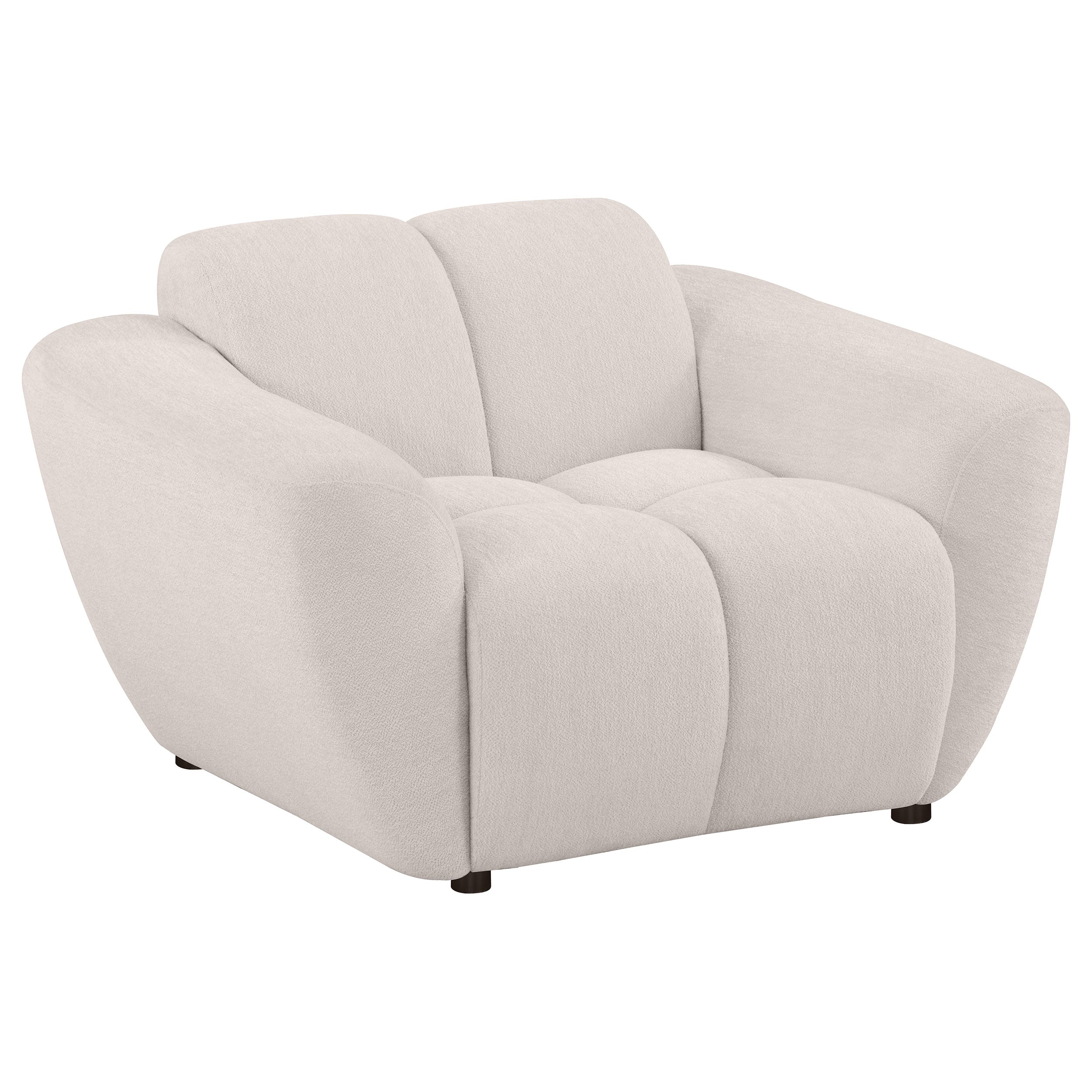 Destino Chenille Upholstered Splayed Arm Accent Chair Greige-