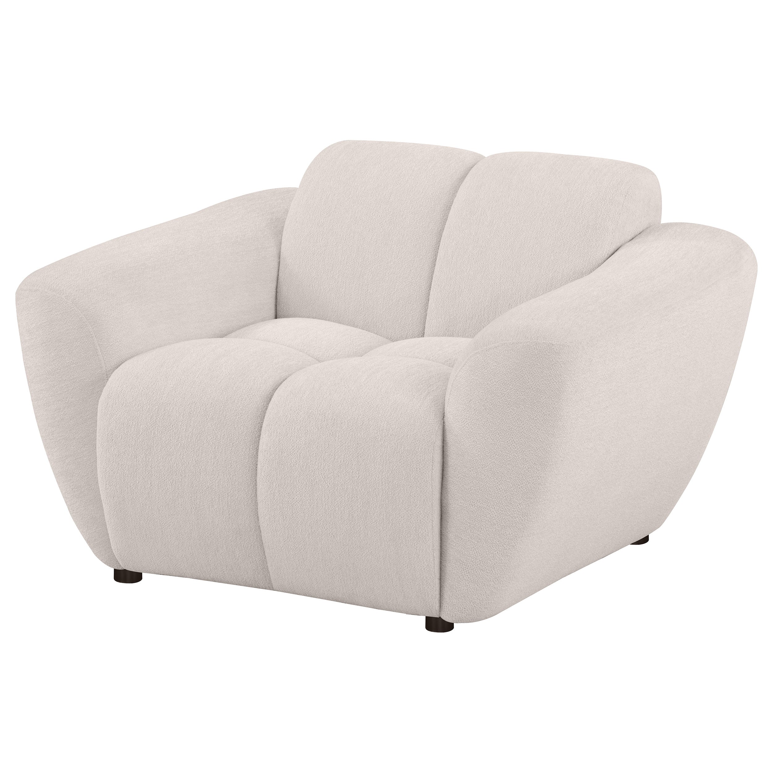 Destino Chenille Upholstered Splayed Arm Accent Chair Greige-