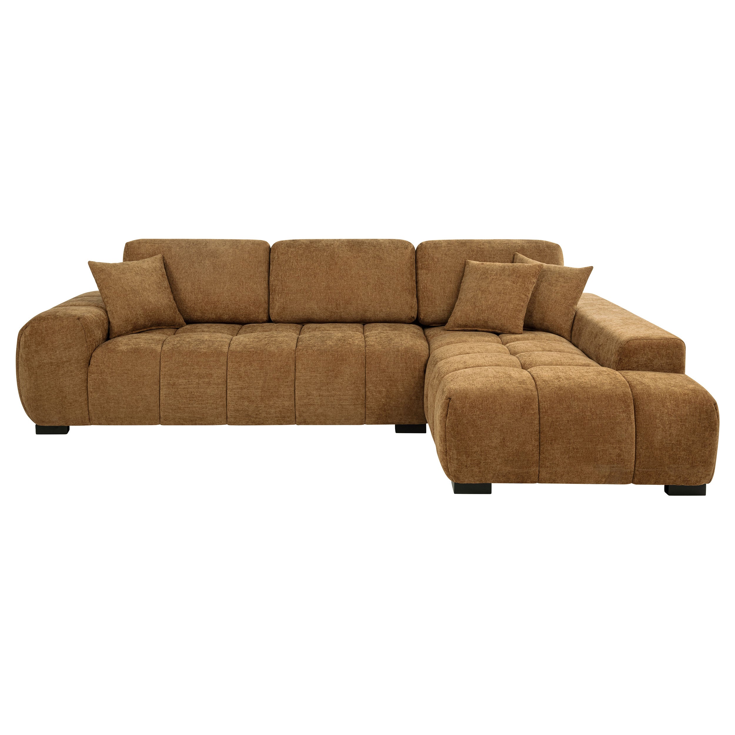 Octavia Upholstered Sectional Chaise Sofa Amber-