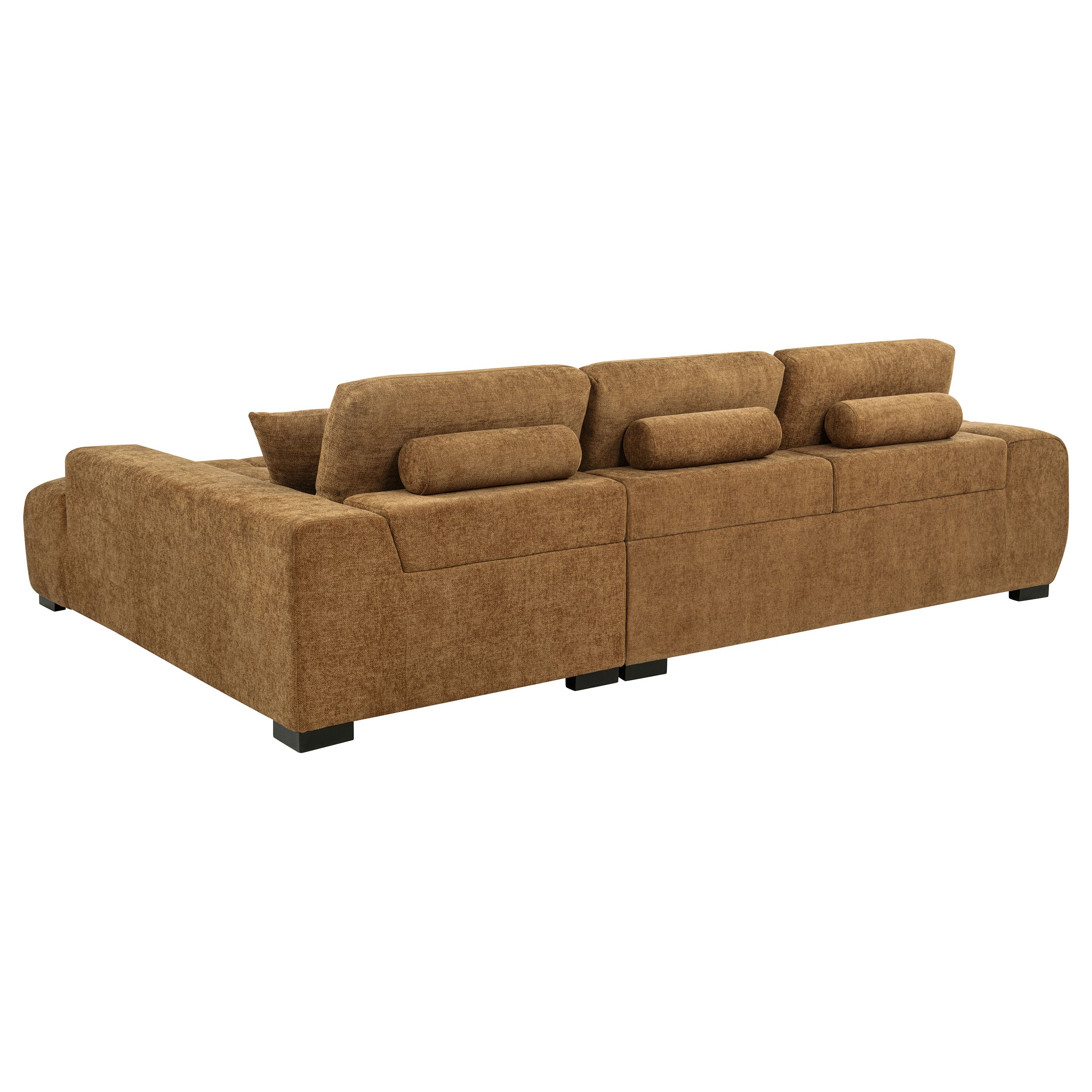 Octavia Upholstered Sectional Chaise Sofa Amber-