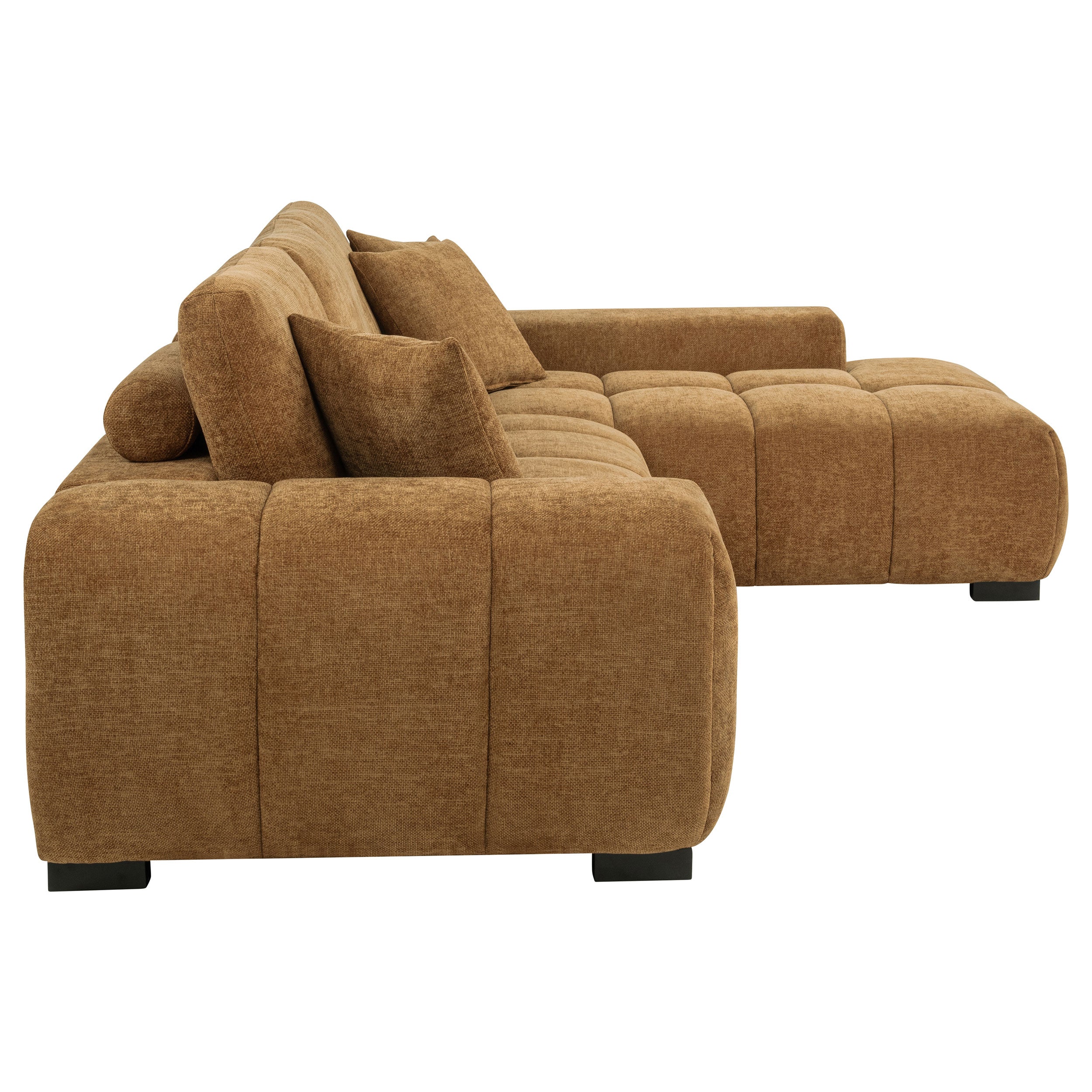 Octavia Upholstered Sectional Chaise Sofa Amber-
