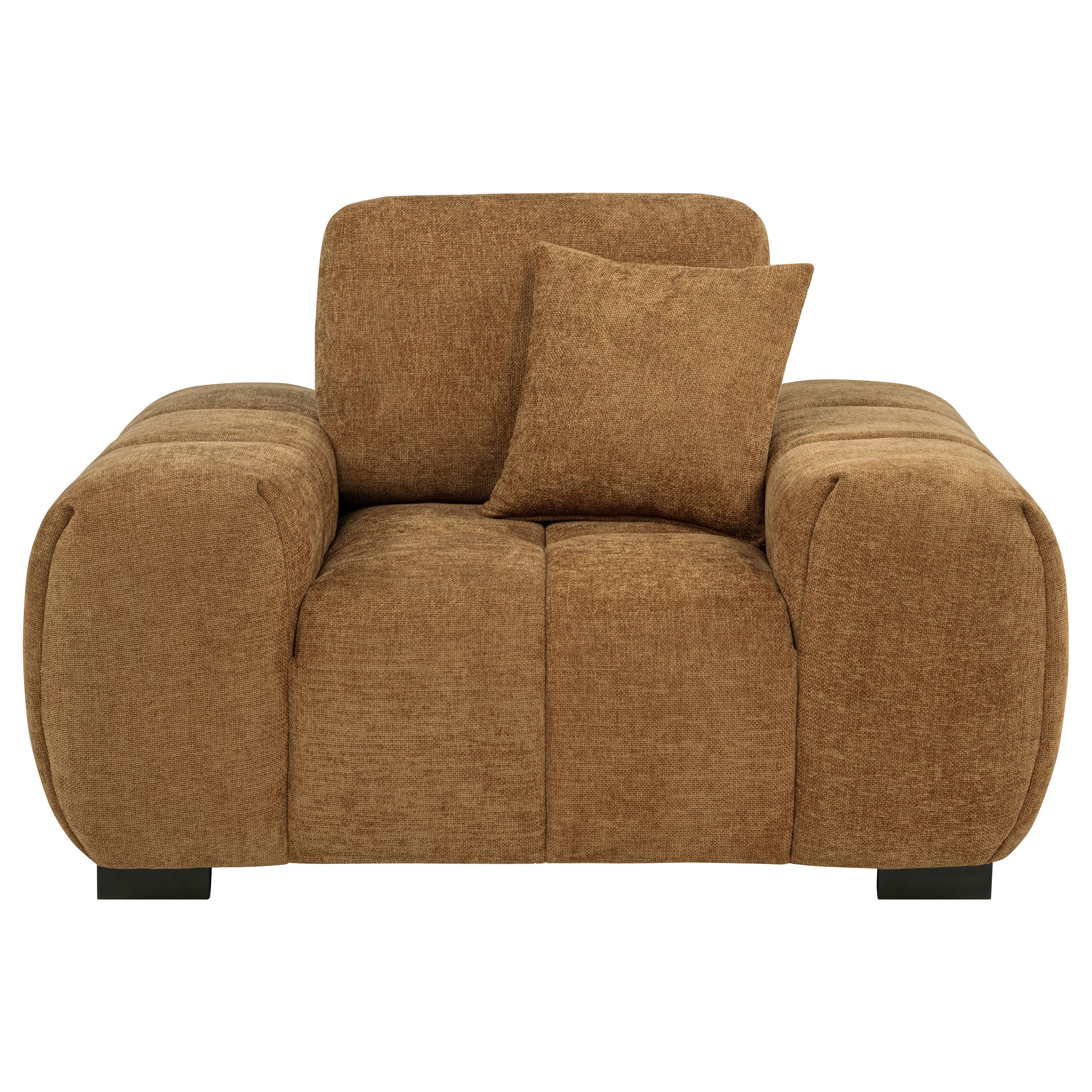 Octavia Upholstered Track Arm Accent Chair Amber-