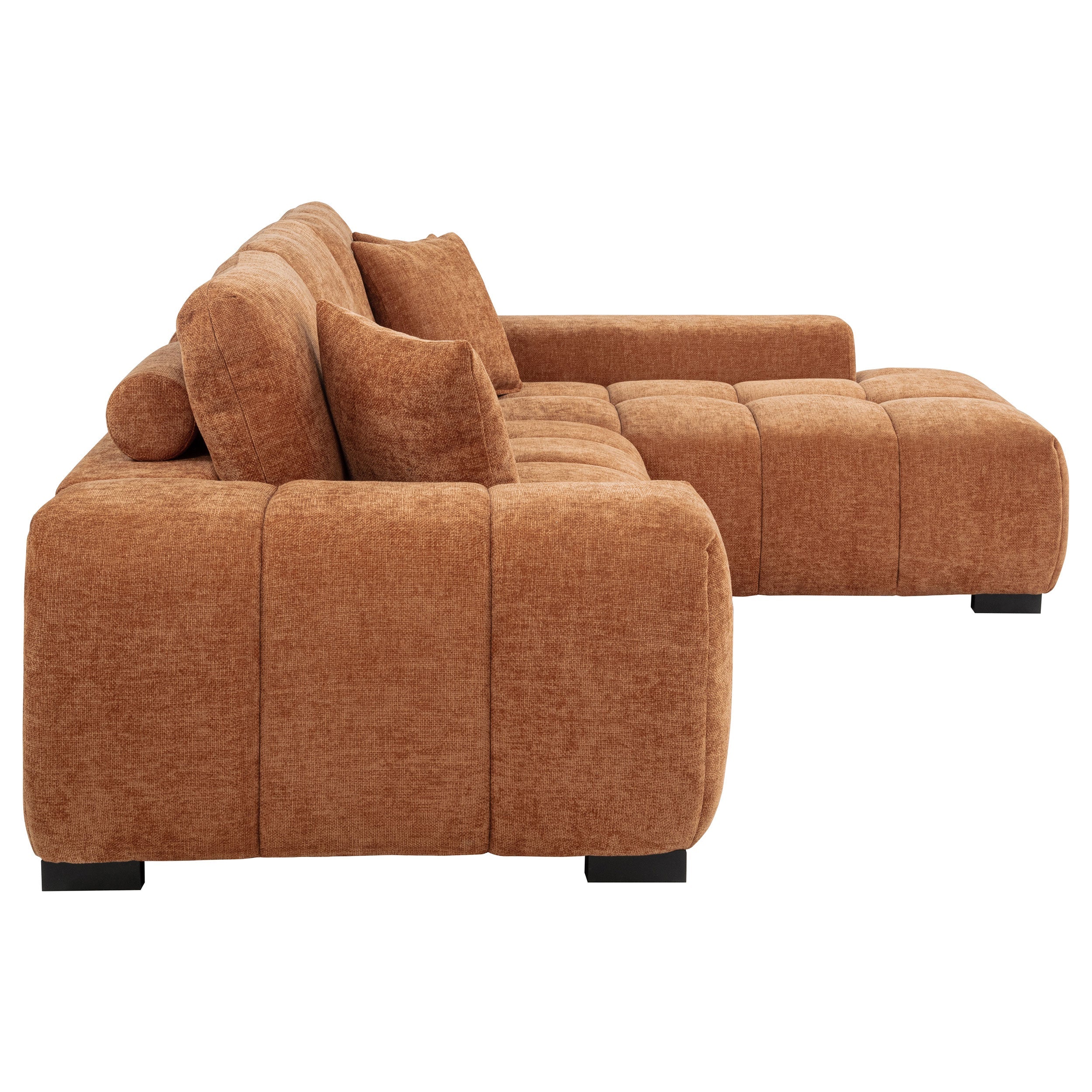 Octavia Upholstered Sectional Chaise Sofa Orange-
